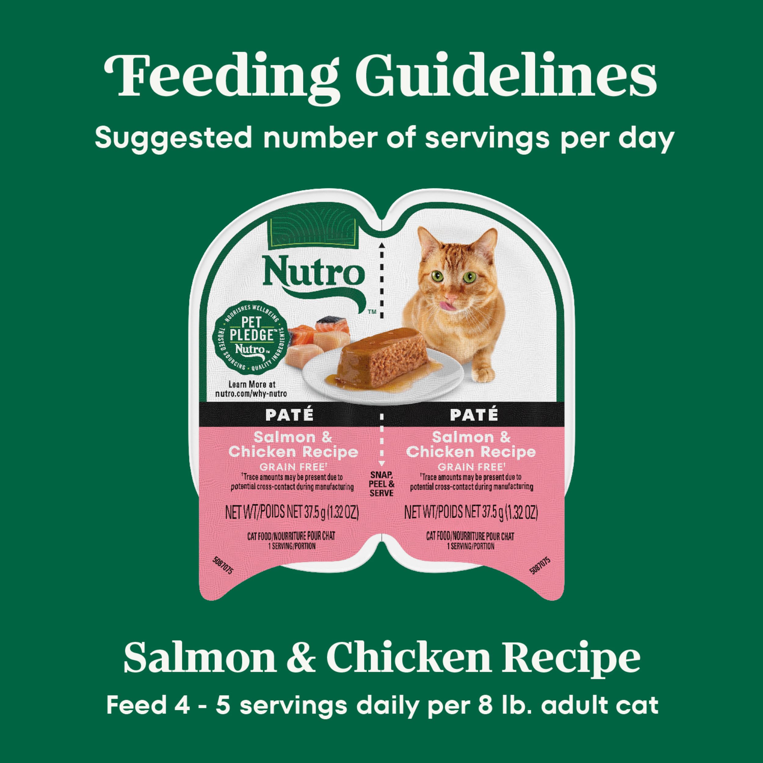 Nutro Perfect Portions Wet Cat Food Pat   Salmon & Chicken Recipe, 2.64 oz. Twin-Pack Trays (24 Count, Pack of 1)