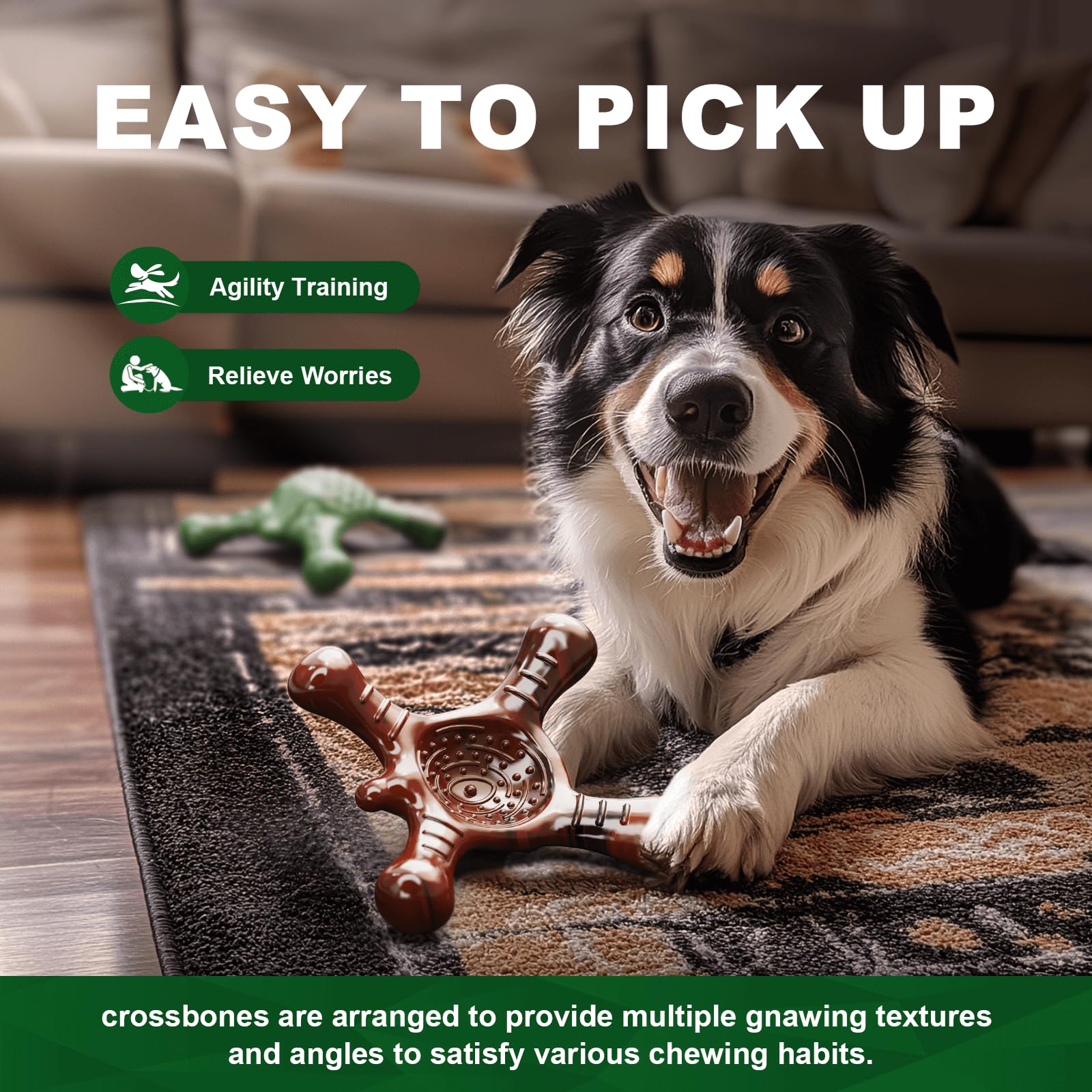 Dog Toys For Aggressive Chewers, Durable Dog Chew Toys For Medium Large Breed, Super Tough Dog Toys For Teething, Interactive Ny