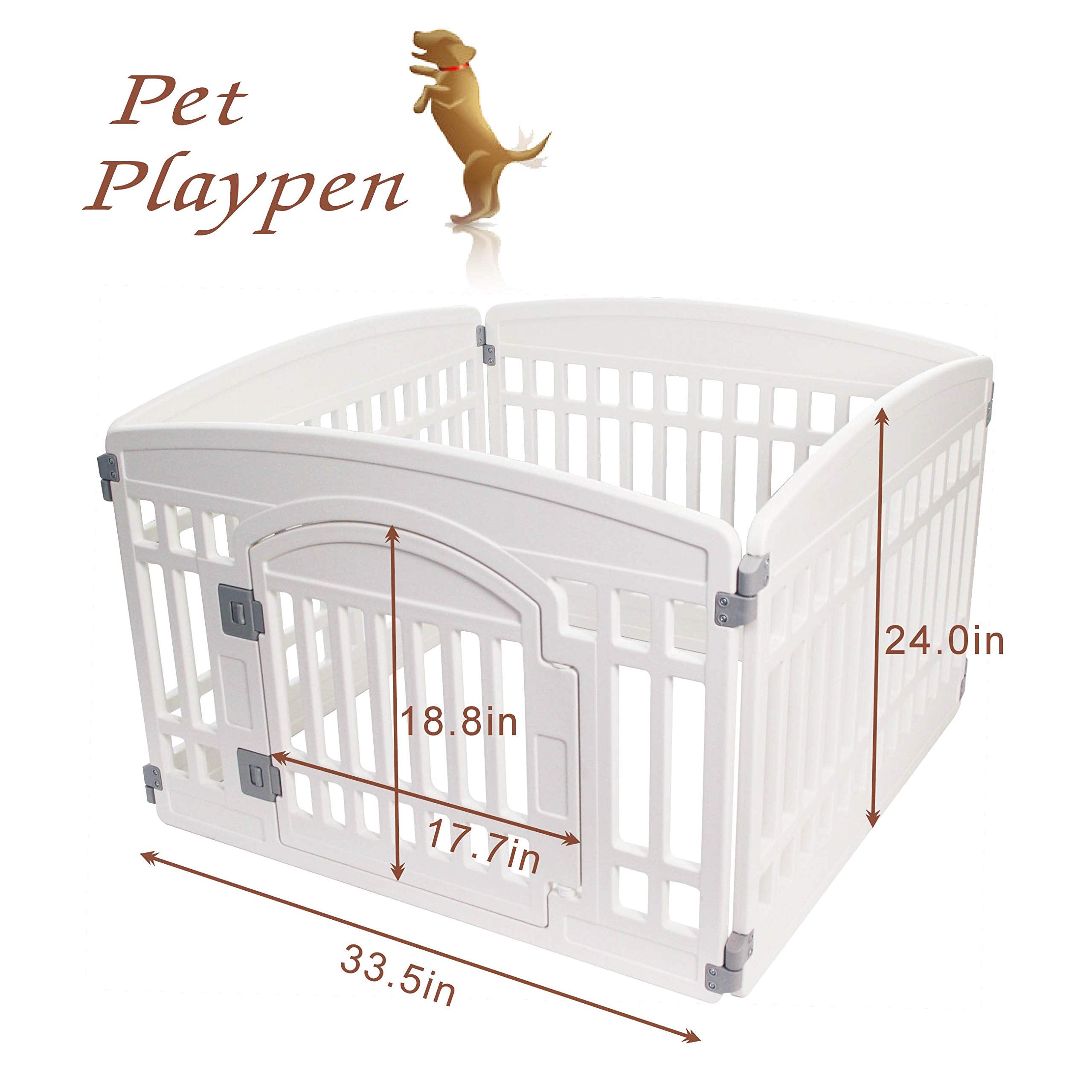 Pet Playpen Gate For Dogs Heavy Plastic Puppy Exercise Pen Small Pets Fence Puppies Folding Cage 4 Panels For Puppies And Small