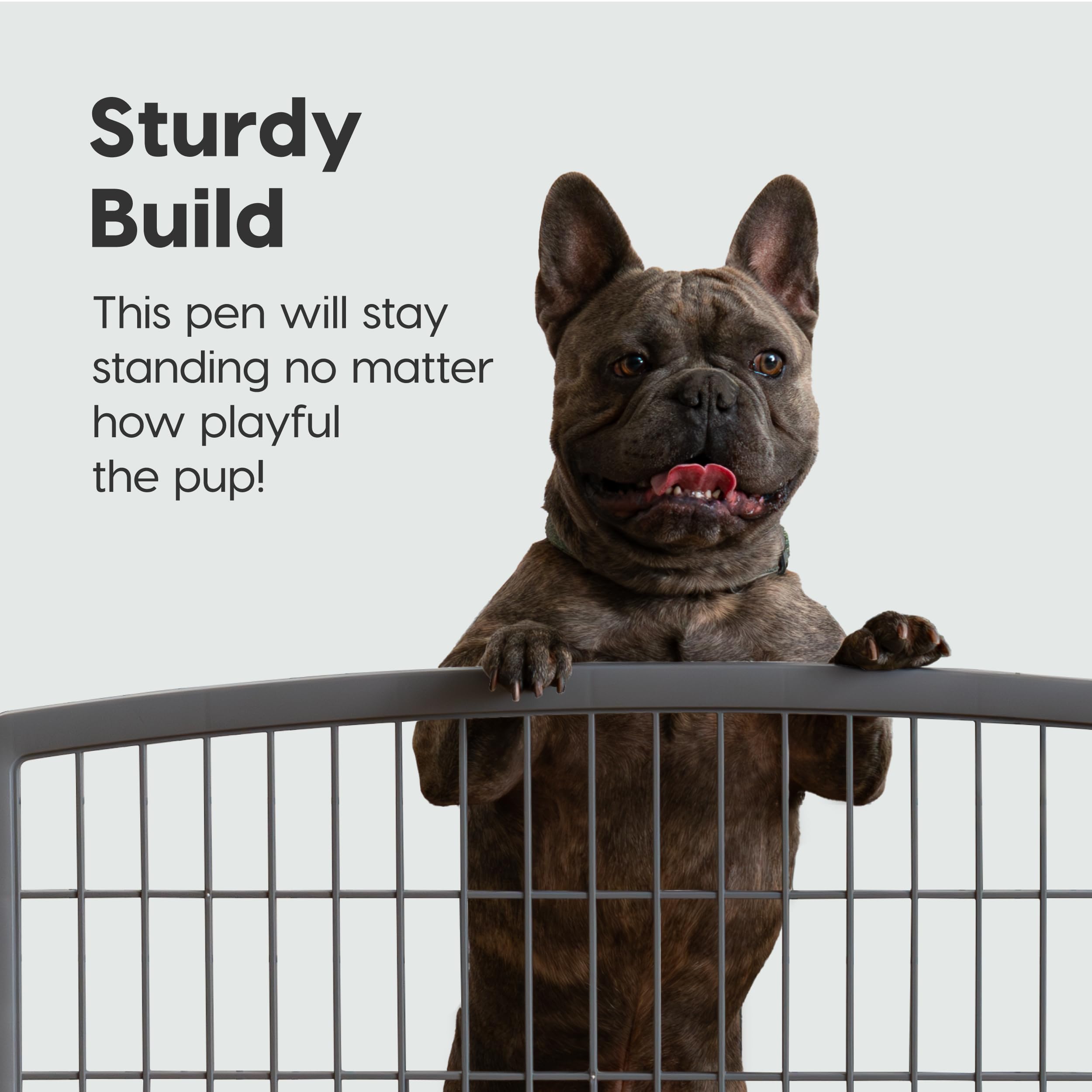 IRIS USA Dog Playpen, 4-Panel 24 Pet Playpen, Puppy Playpen, Indoor/Outdoor Dog Pen, 35 x 35 x 24, Foldable, Customizable, Dark