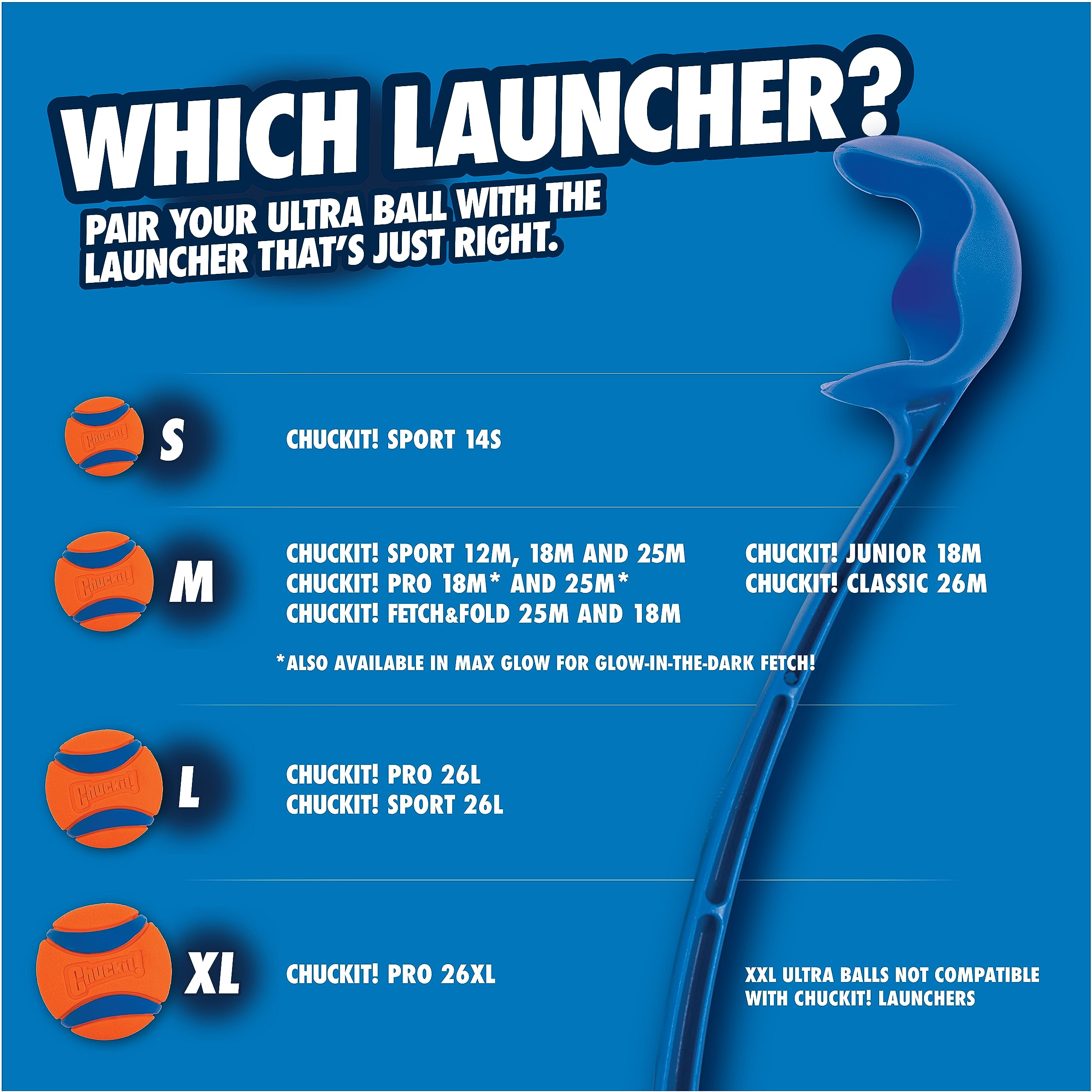 Chuckit! Dog Ball Launcher - Pro 25' With Medium (2.5'), Dog Fetch Ball Thrower, For Dogs 20-60 Pounds, Made In Usa