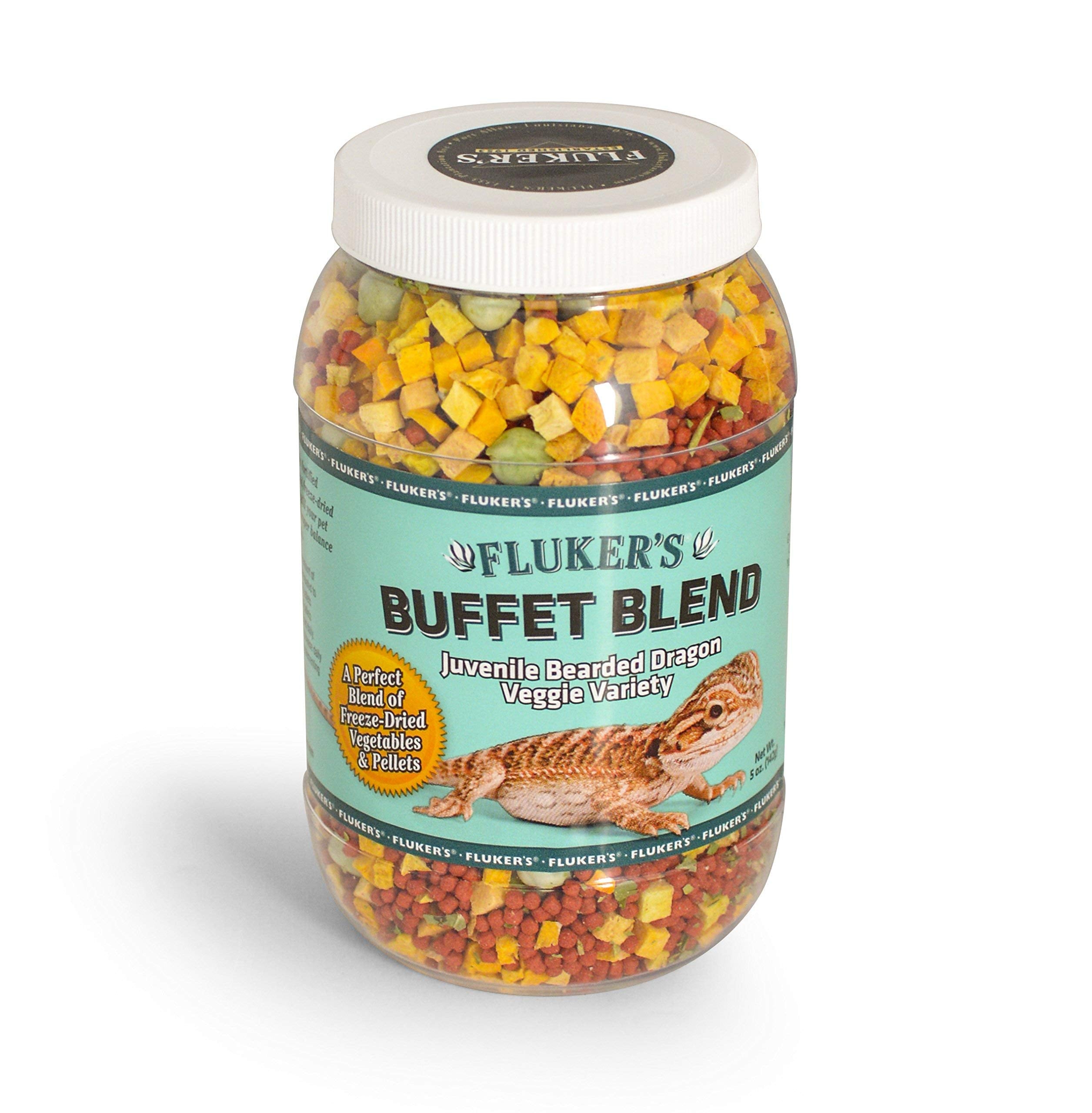 Flukers Buffet Blend Juvenile Bearded Dragon Diet, Veggie Variety, 5 oz