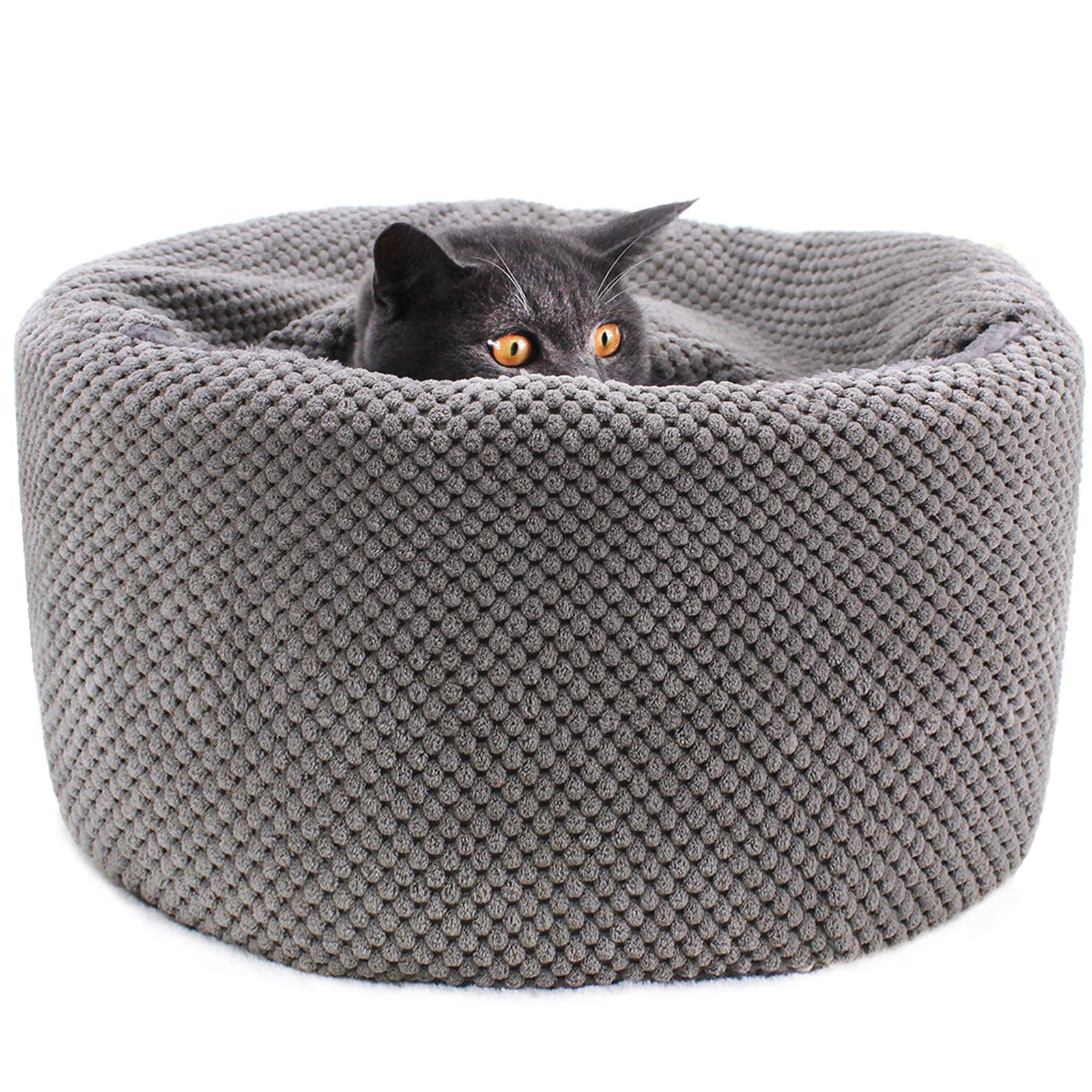 Winsterch Large Cat Cave Bed - Soft, Enclosed & Washable For Indoor/Outdoor Cats & Kittens, Anti-Slip Bottom, Calming, Covered (