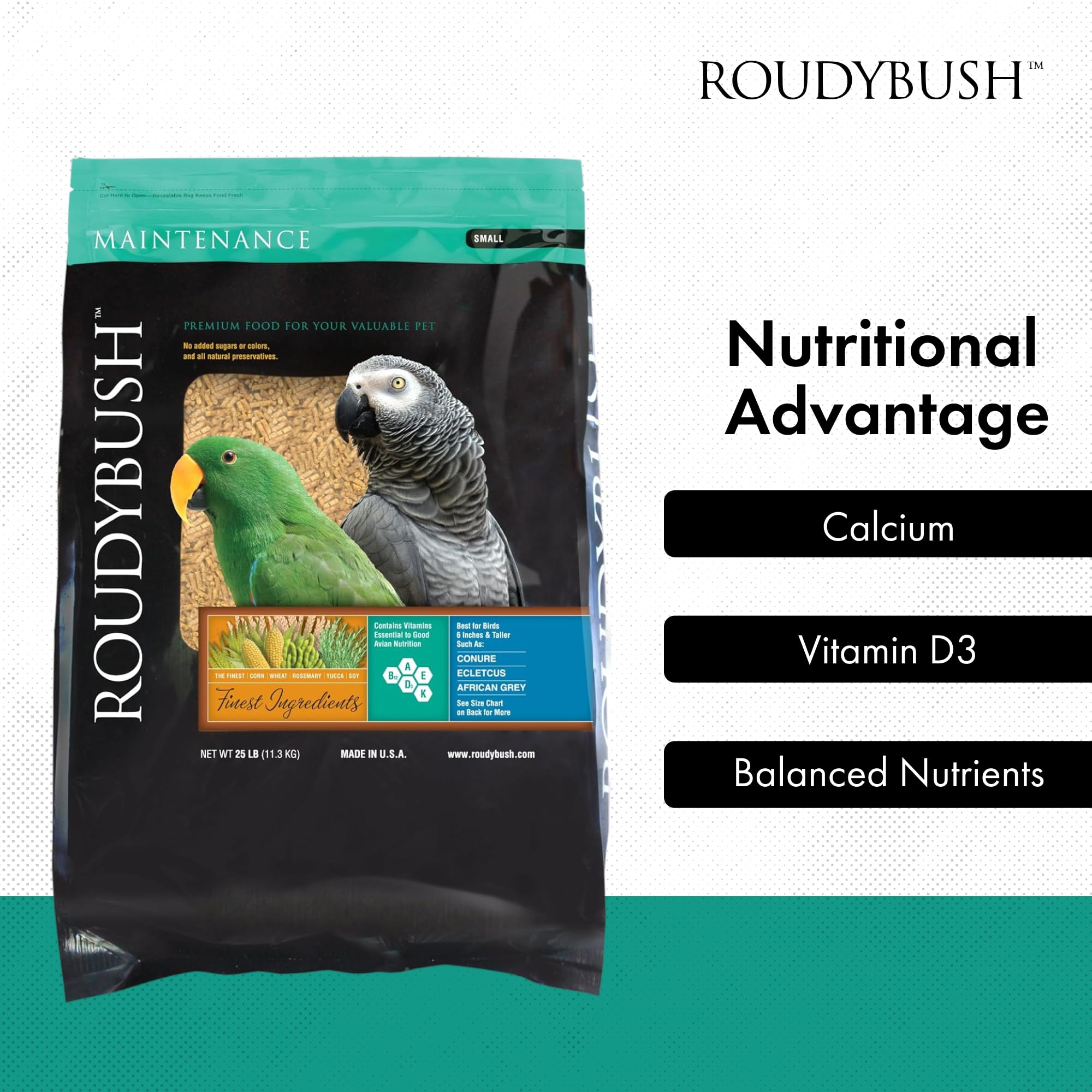 Roudybush Daily Maintenance Bird Food, Small, 25-Pound (225SMDM)
