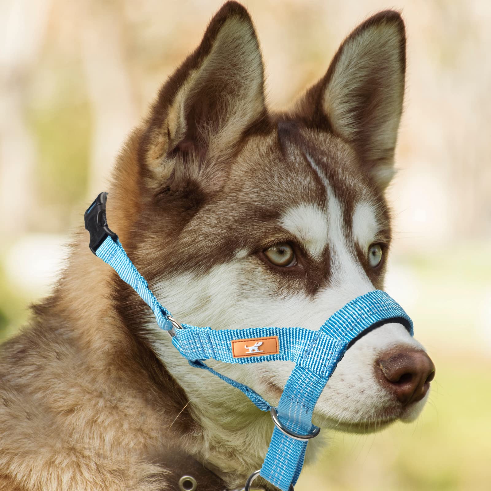 Dog Head Collar With Silk Thread, Soft And Adjustable Head Halter Collar For Small Medium Large Dogs In Striped Pattern(S,Grey)