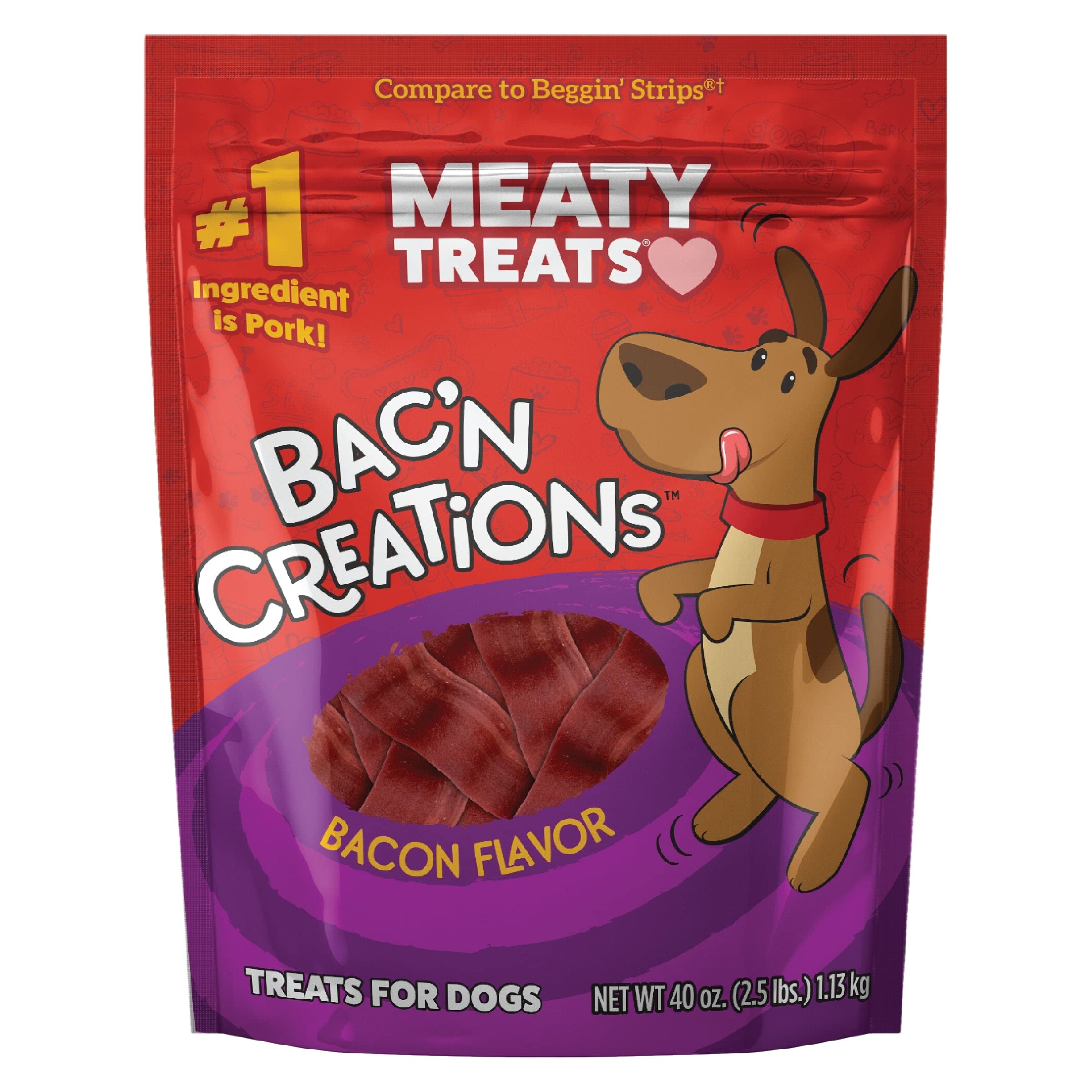 Meaty Treats Bacn Creations Bacon Flavor, 40-oz.