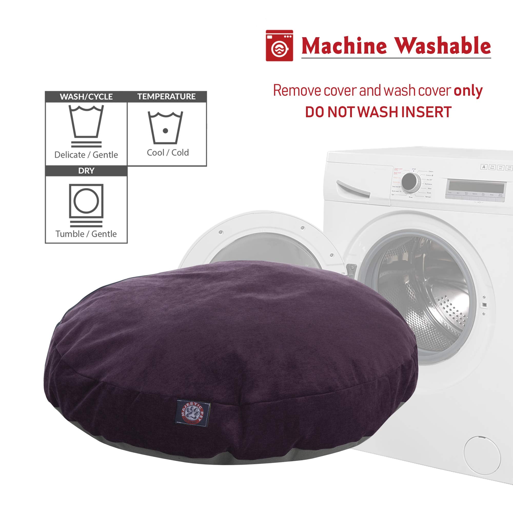 Aubergine Villa Collection Medium Round Pet Dog Bed