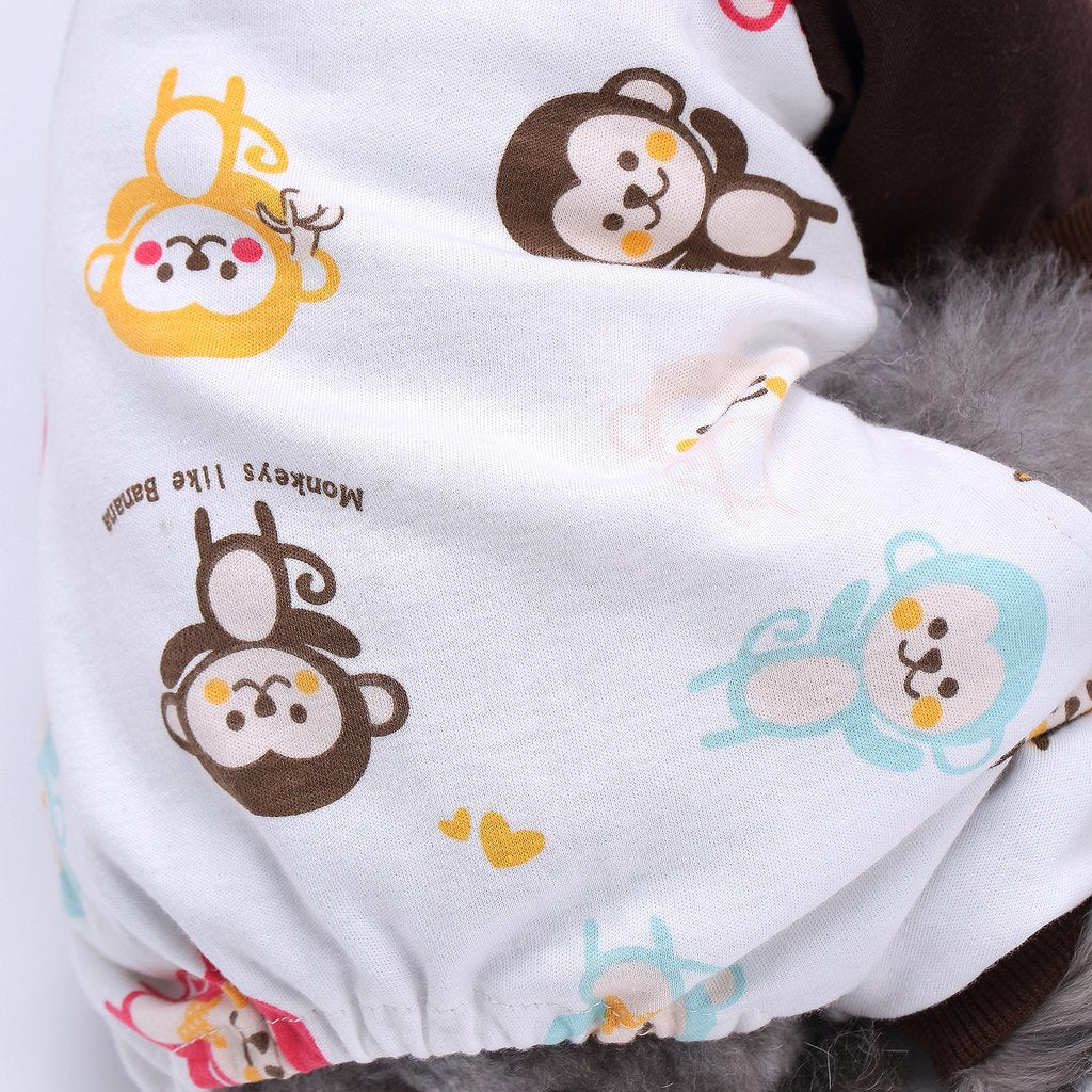 S-Lifeeling Dog Pajamas Costumes - Turtleneck Love Pattern Comfortable Puppy Jumpsuit Shirt - 100% Cotton Coat For Medium And Sm