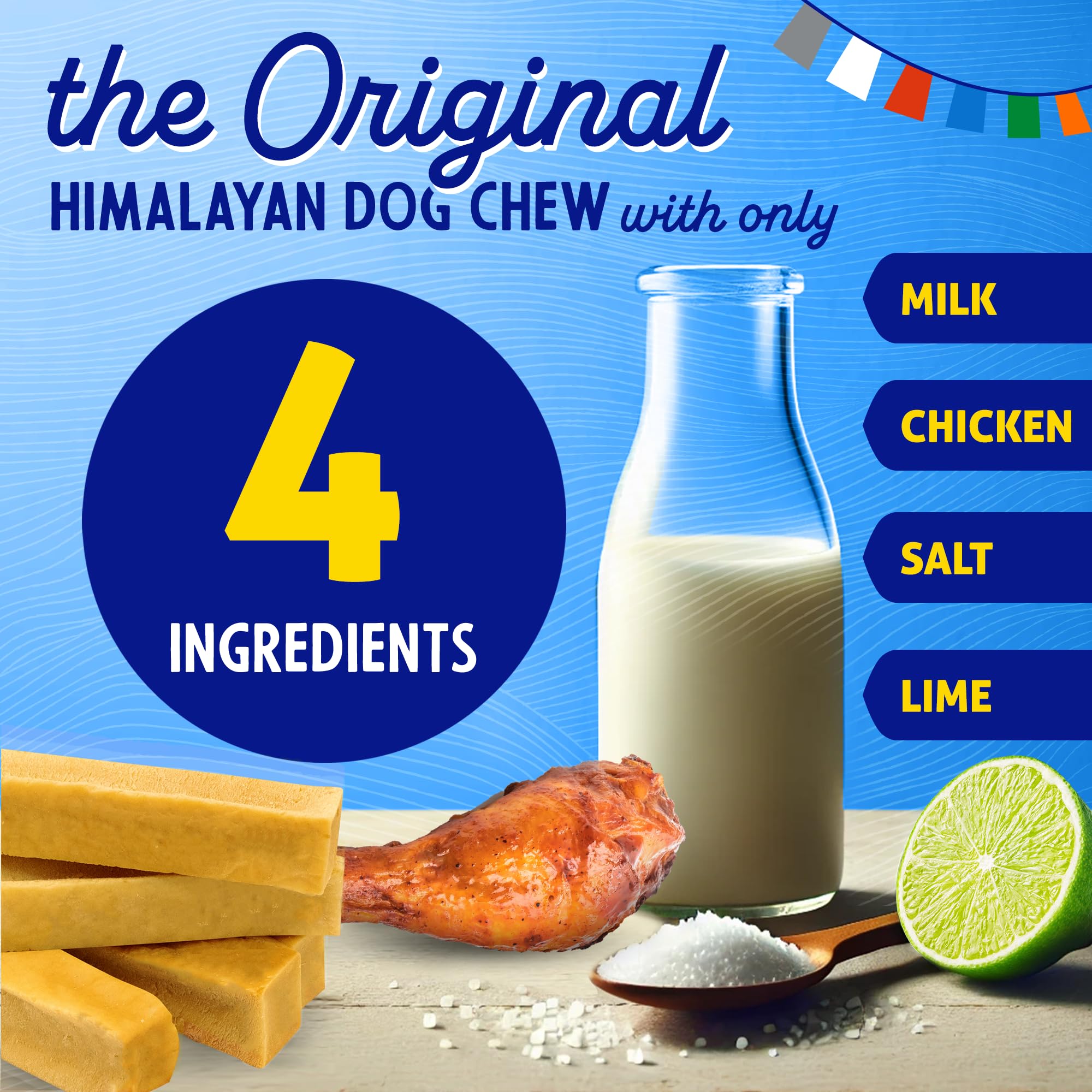 Himalayan Dog chew Original Yak cheese Dog chews, 100 Natural, Long Lasting, gluten Free, Healthy  Safe Dog Treats, Lactose  gra