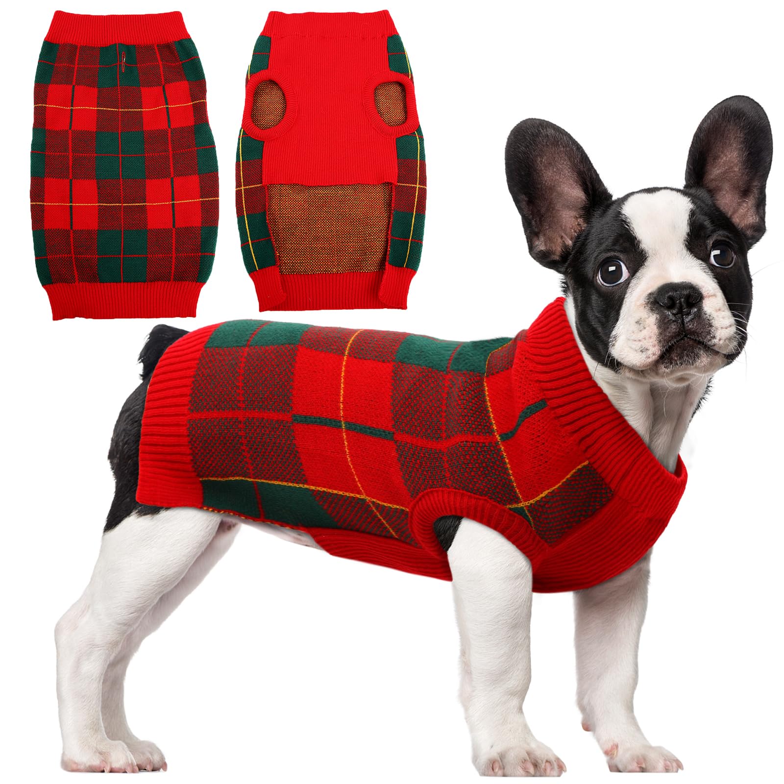 Qbleev Dog Sweater For Medium Dogs, Dog Christmas Sweater Puppy Sweaters Soft Pet Sweaters Vest Fall Dog Sweaters Turtleneck Thi