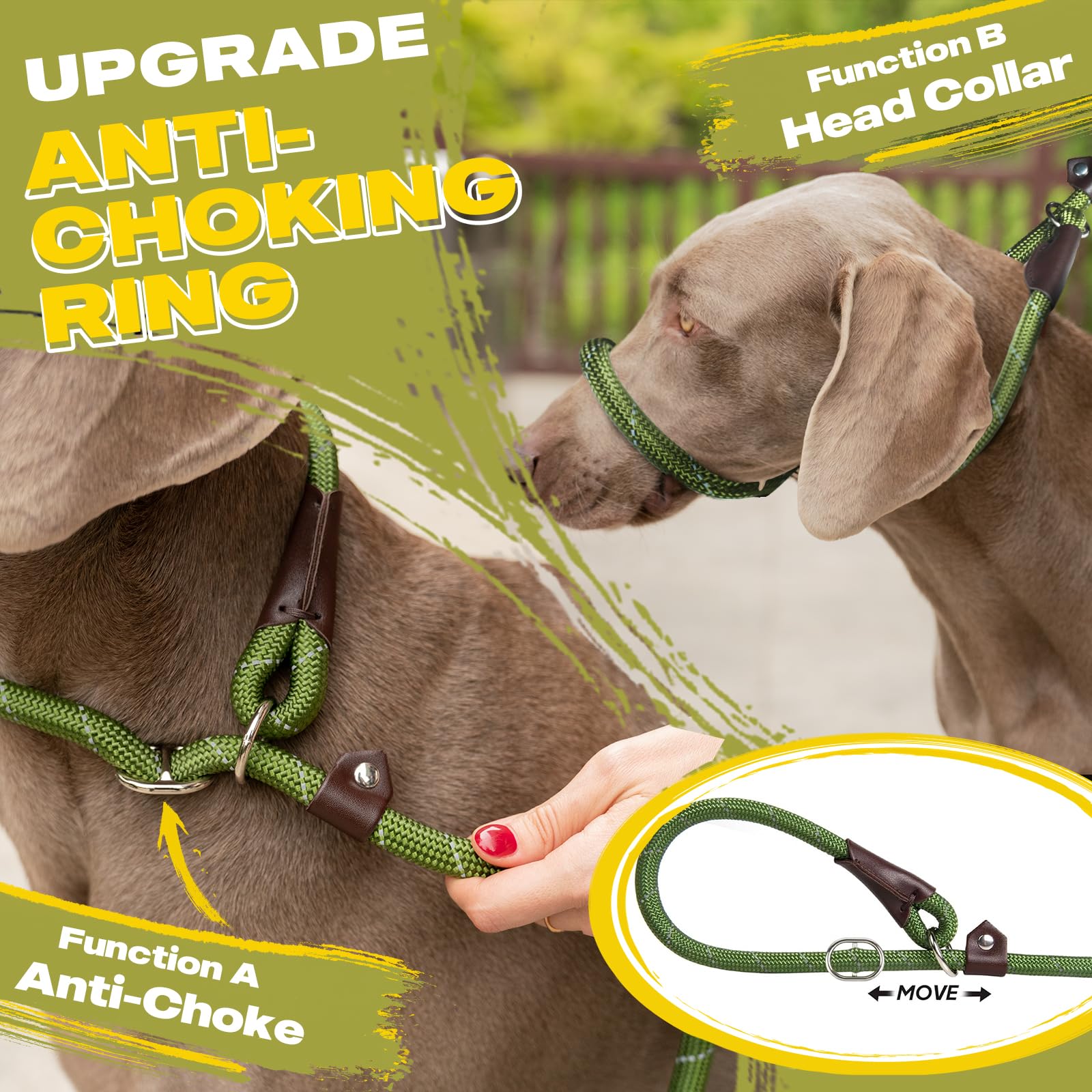 Fida Durable Slip Lead Dog Leash Bulk Pack Of 5, Heavy Duty 1/2' X 6 Ft Comfortable Strong Rope Slip Leash For Large, Medium & Small Dogs No Pulling Pet Training Leash With Highly Reflective (Mixed)