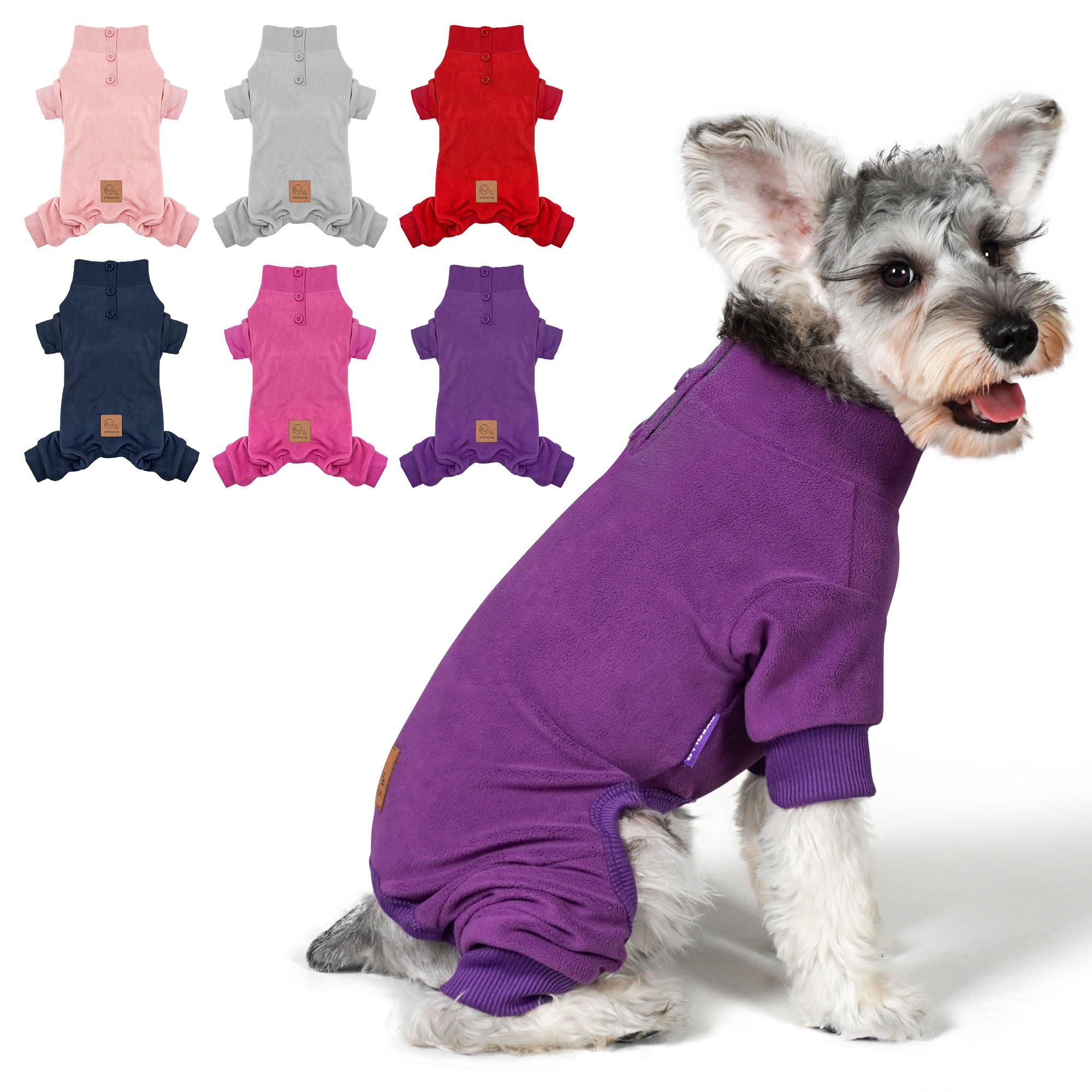 Cyeollo Fleece Dog Pajamas Dog Pjs Jumpsuit Thermal Dog Onesie Stretchable Doggie Coat Warm Dog Clothes For Medium Sized Dogs Ap