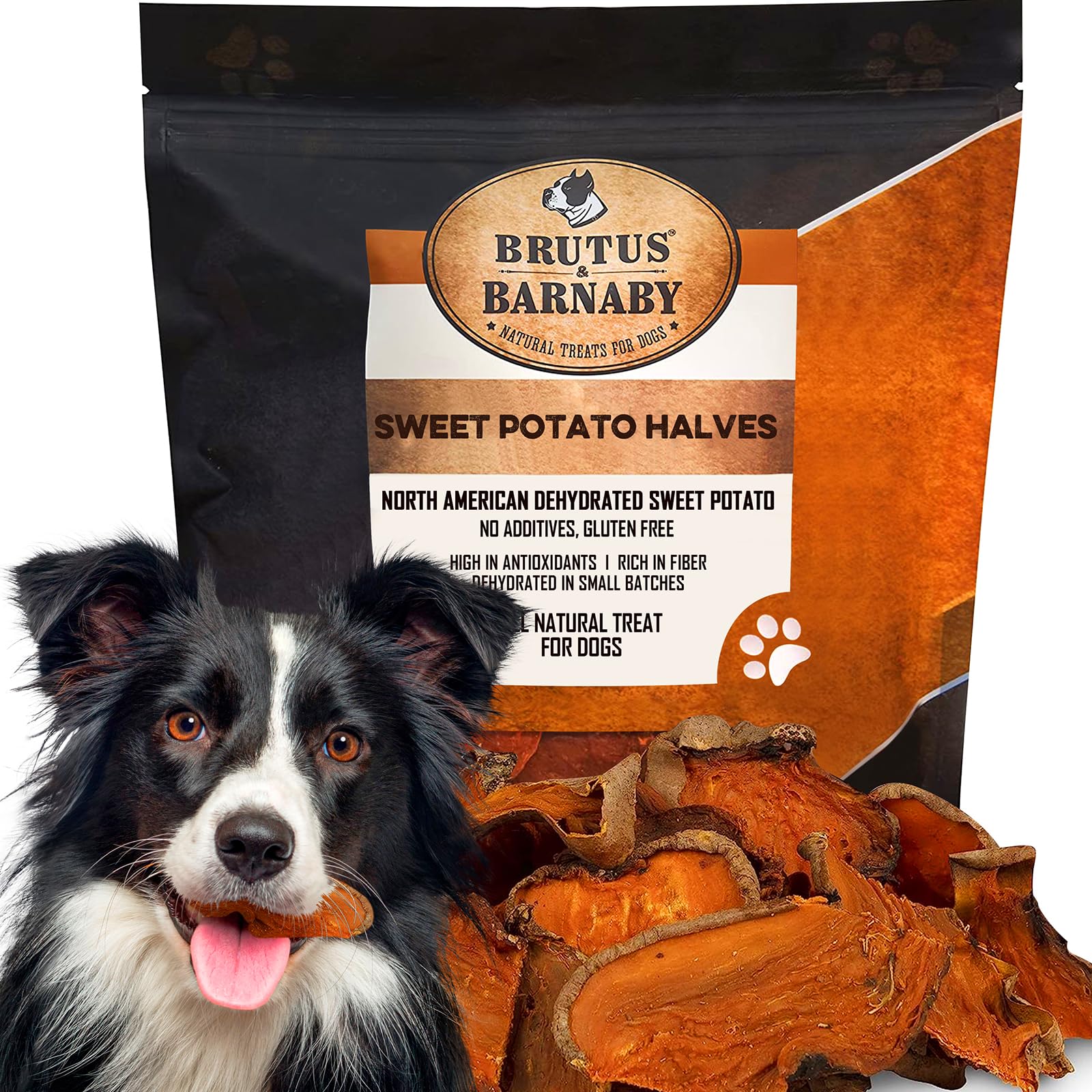 Sweet Potato Slices For Dogs - Half Slices, 2 lbs - Single Ingredient Grain Free Dog Treats, Best High Anti-Oxidant Healthy 100%