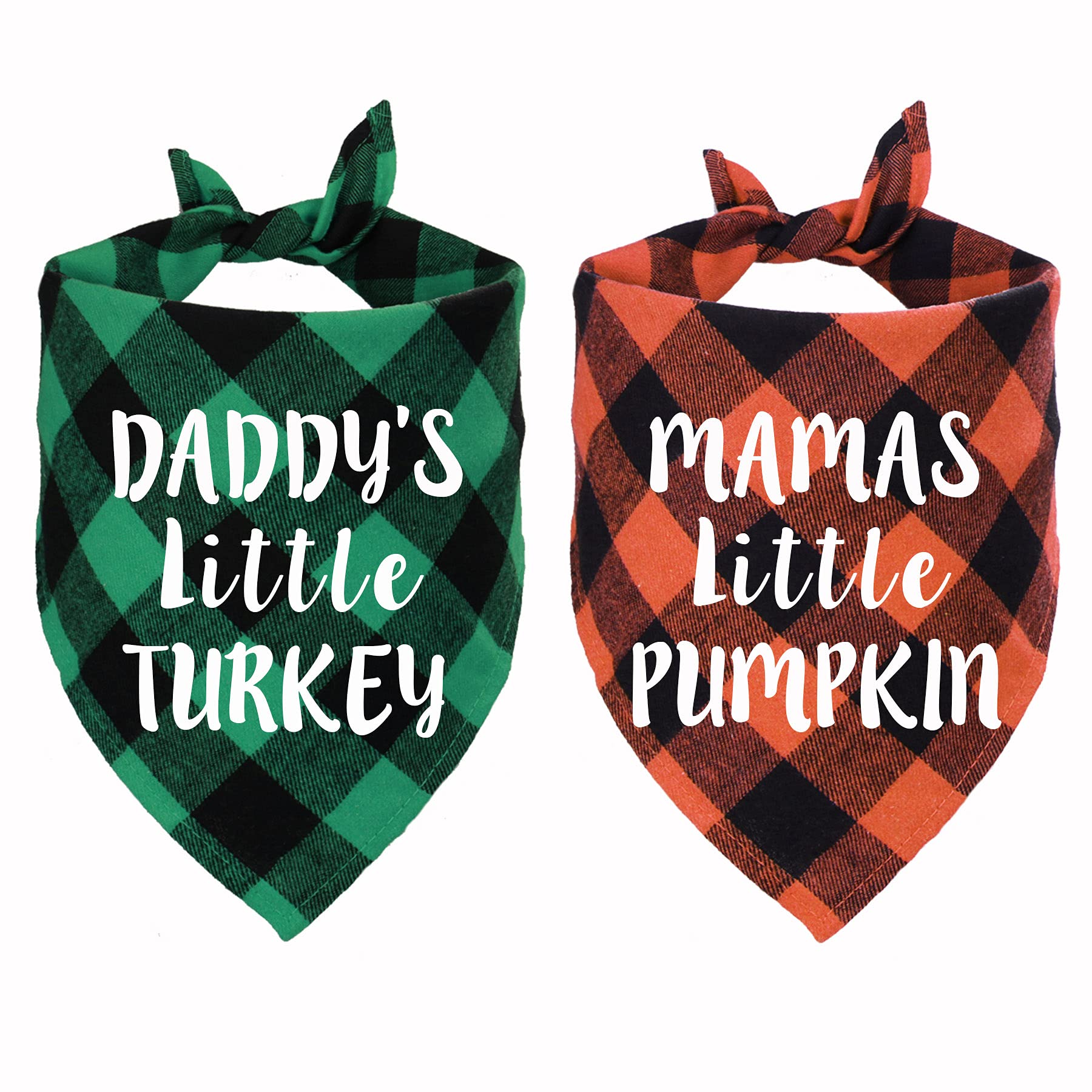 Stmk Holiday Plaid Dog Bandanas, Halloween Thanksgiving Day DaddyS Little Turkey Mamas Little Pumpkin Dog Bandana Scarf For Halloween Thanksgiving Day Dog Puppy Costume Decorations