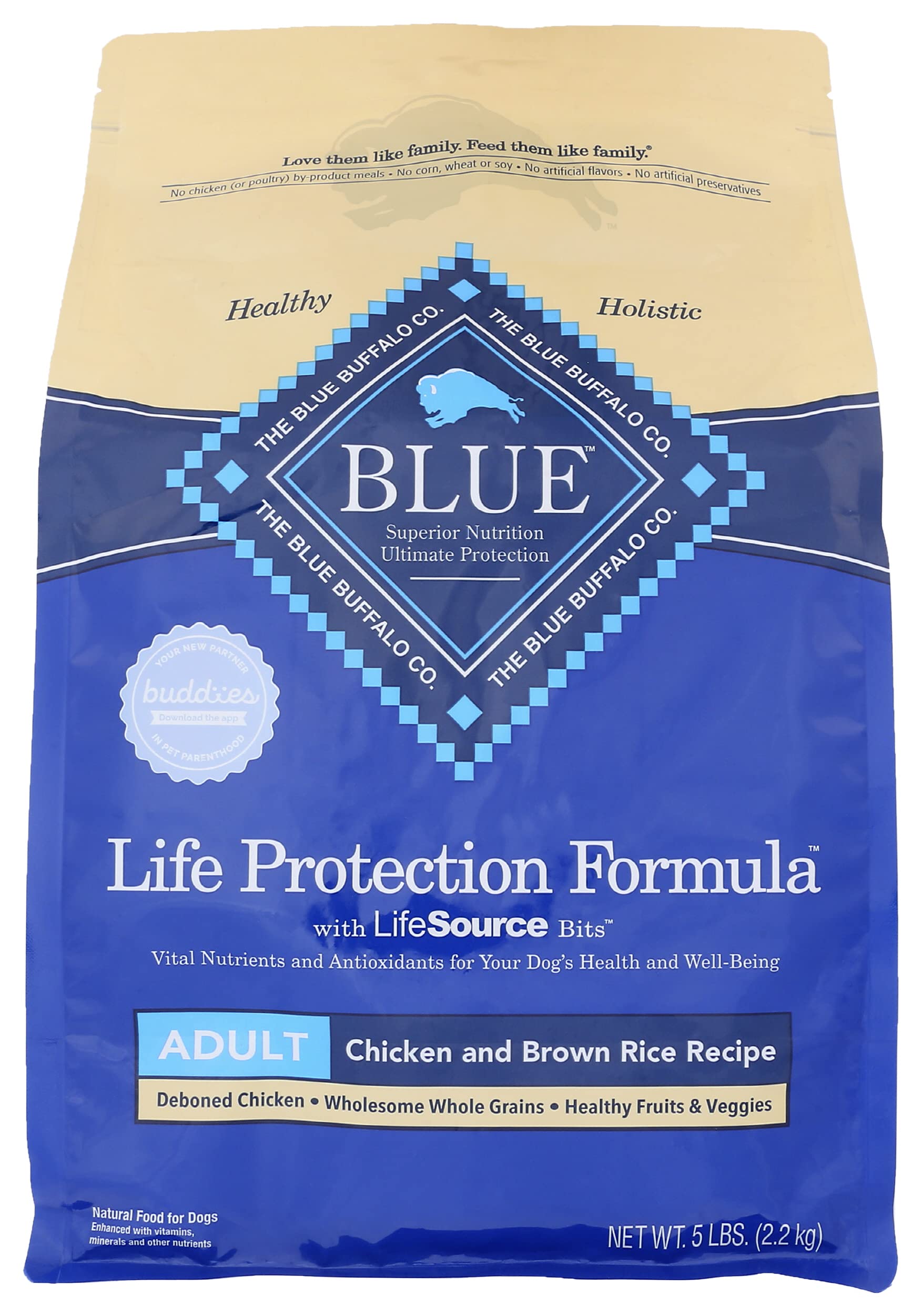 Blue Adult Dry Dog Food Life Protection Formula, Chicken & Brown Rice Recipe, Natural Ingredients, No Artificial Flavors or Pres