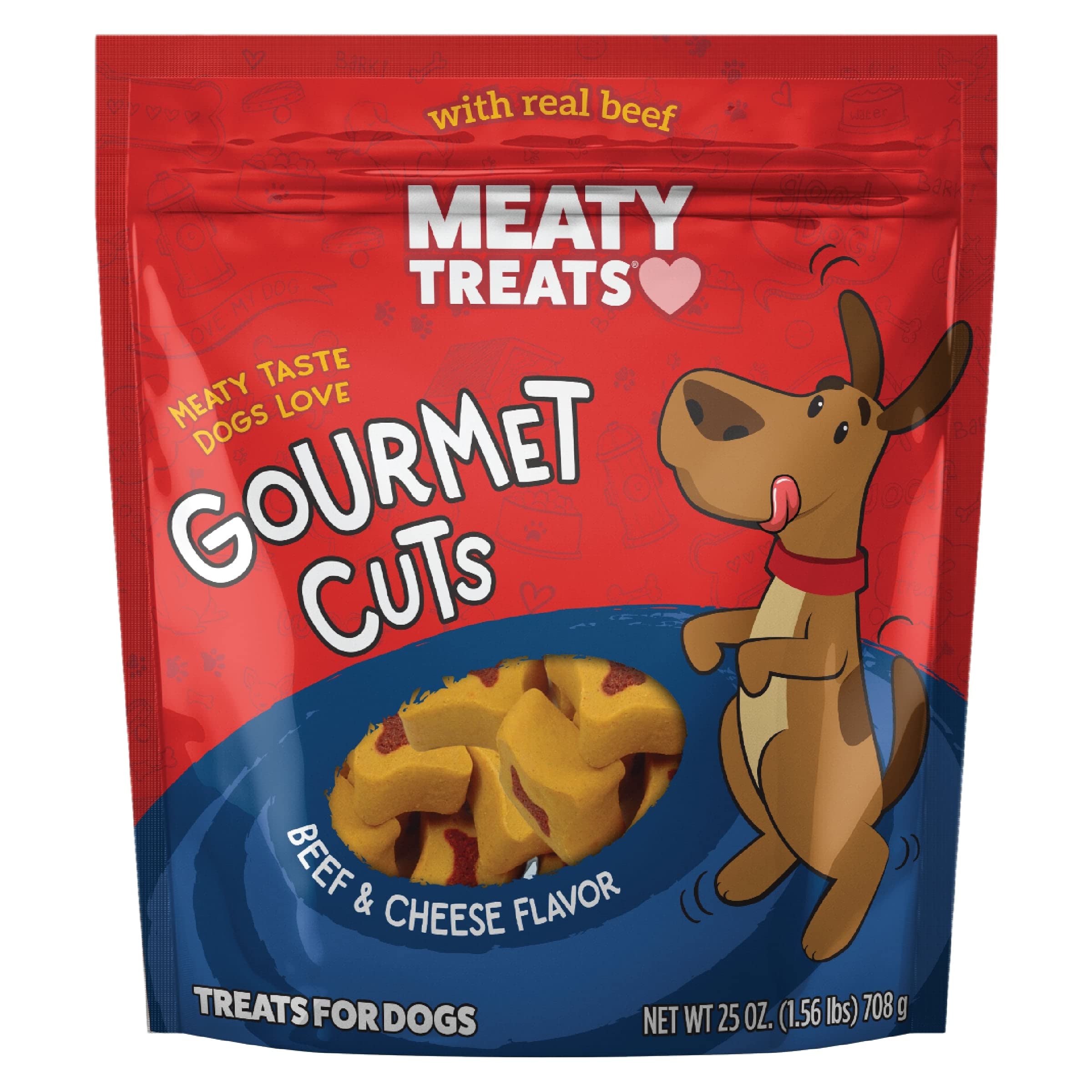 Meaty Treats Gourmet Cuts Beef & Cheese Flavor Soft & Chewy Dog Treats, 25-oz.