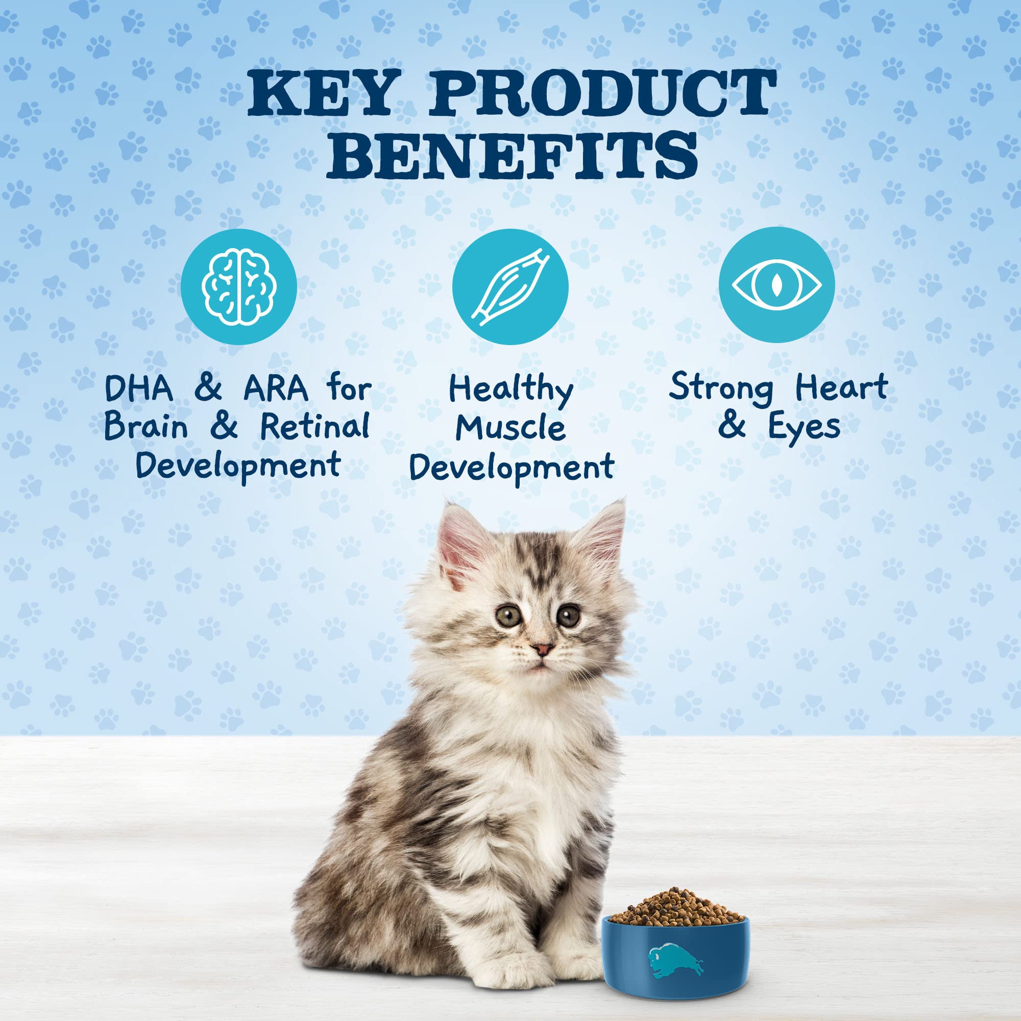 Blue Buffalo Baby Blue Natural Dry Food for Kittens, Healthy Growth Formula with DHA, Chicken and Brown Rice Recipe, 5-lb. Bag