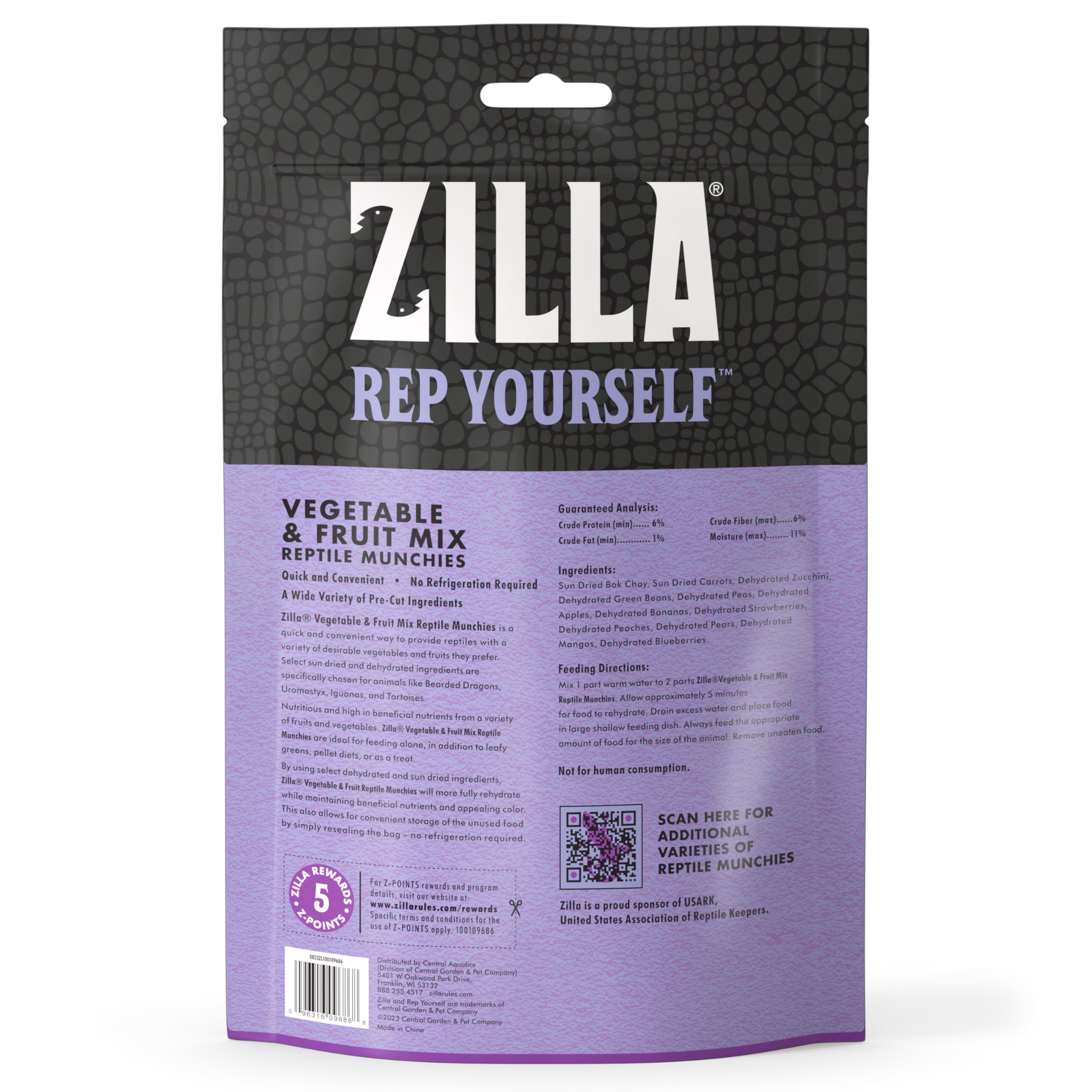 Zilla Reptile Munchies Vegetable and Fruit Mix 4 oz.