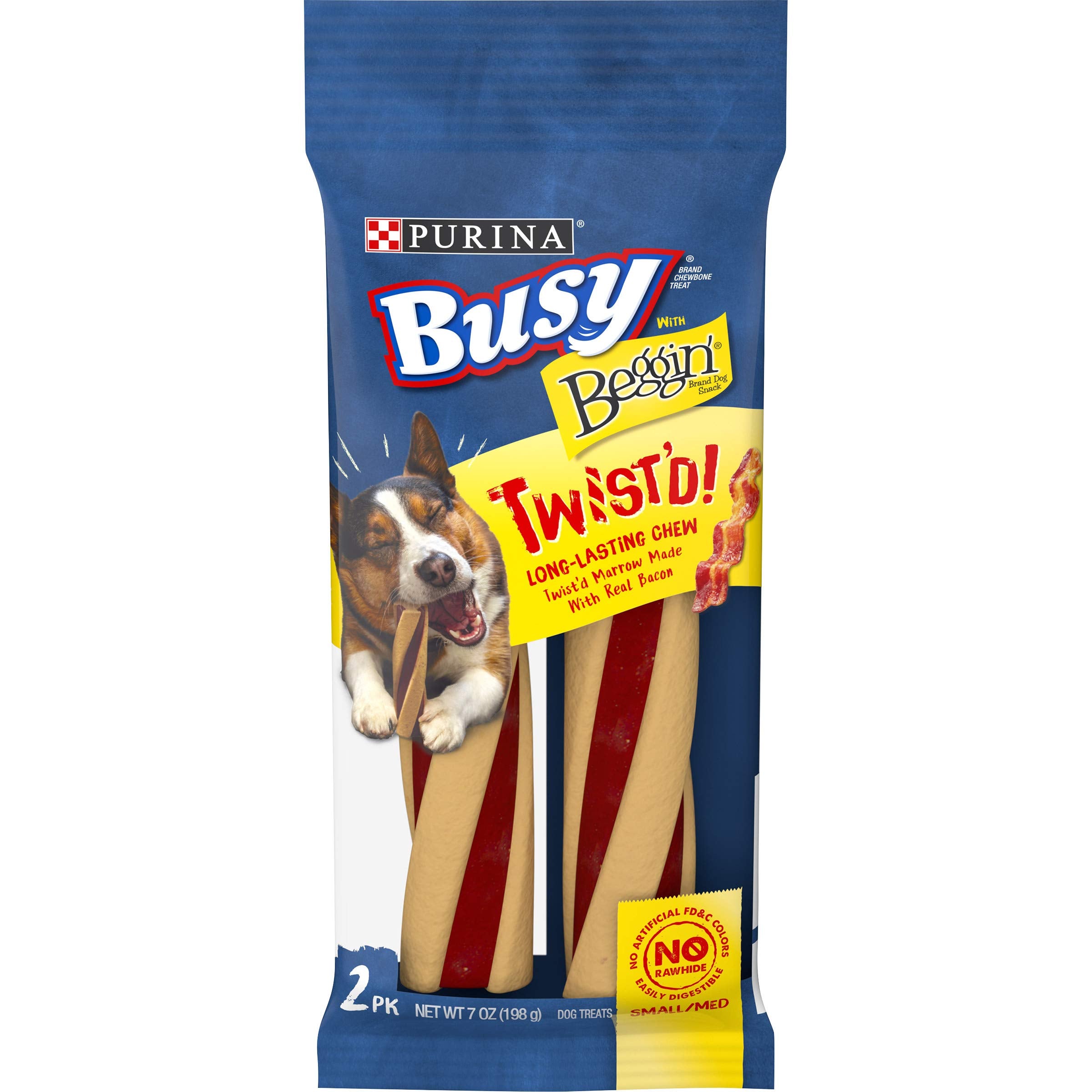 Purina Busy With Beggin Made in USA Facilities Small/Medium Breed Dog Treats, Twistd - (Pack of 6) 2 ct. Pouches