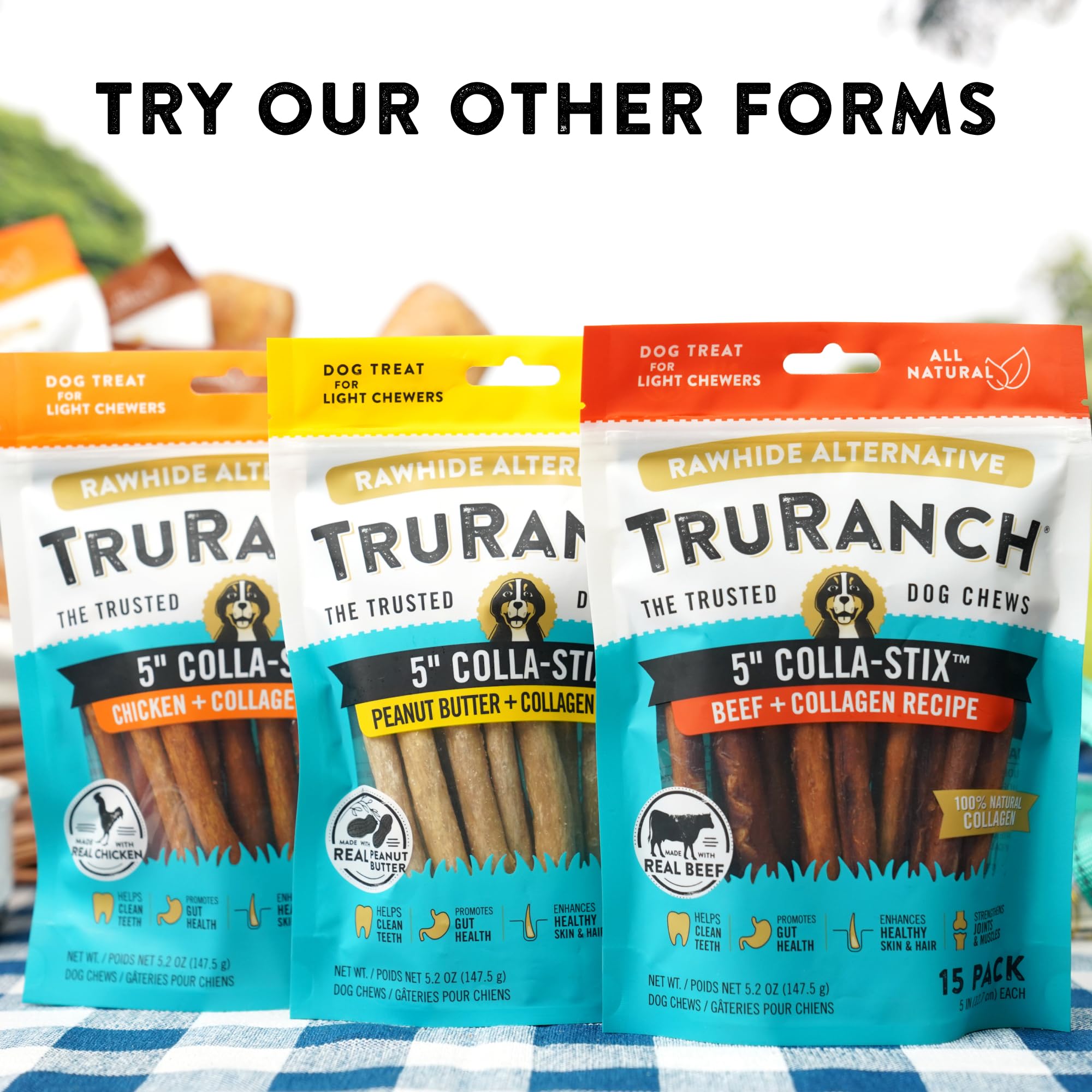 TRURANCH Collagen Chips - Collagen Dog Treats - Long Lasting Healthy Joint Support - Rawhide Alternative Chips - Skin & Coat Hea