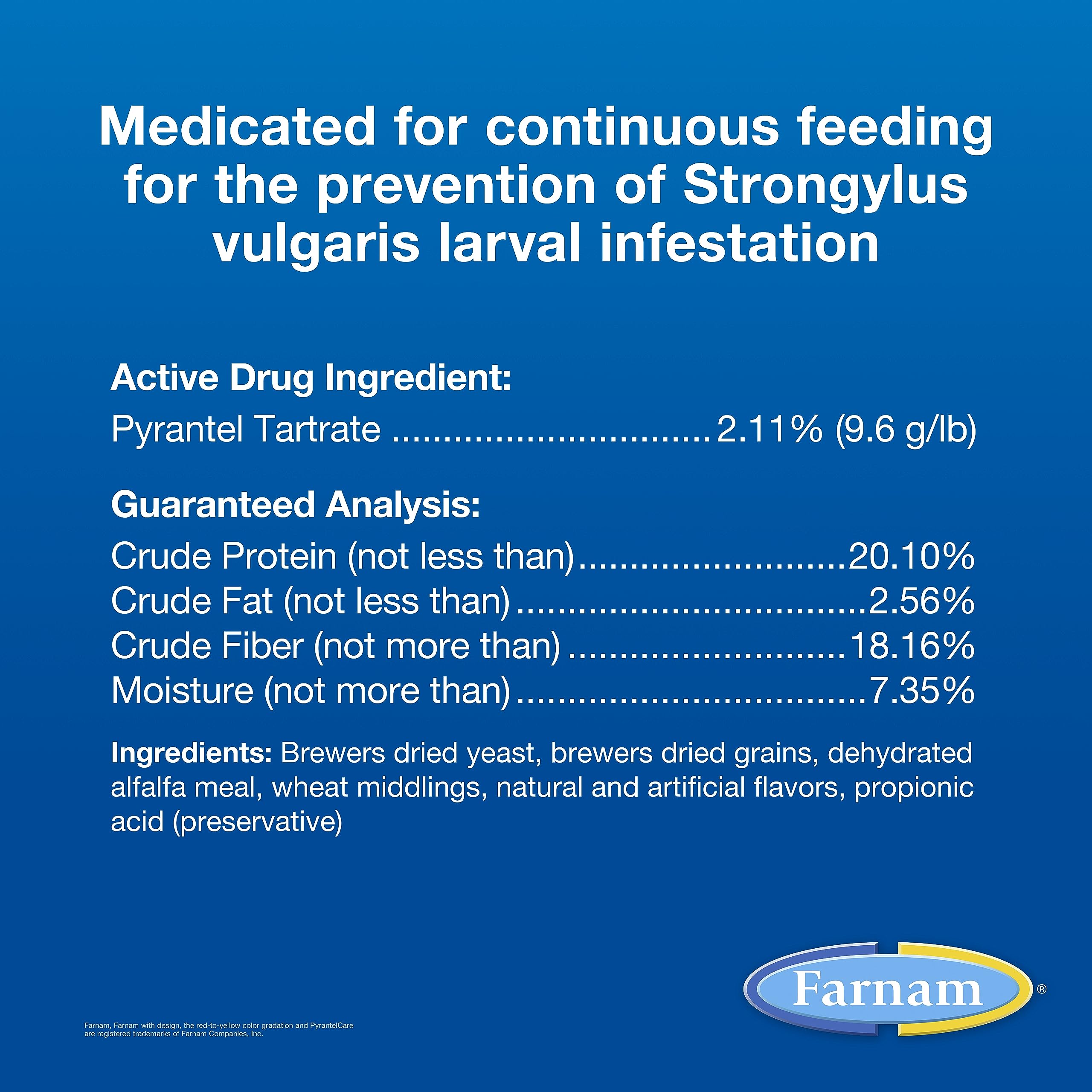 Farnam PyrantelCare Daily Horse Dewormer 2.11% (Pyrantel Tartrate) for Horses of All Ages, Equine Anthelmintic, Continuous Prote