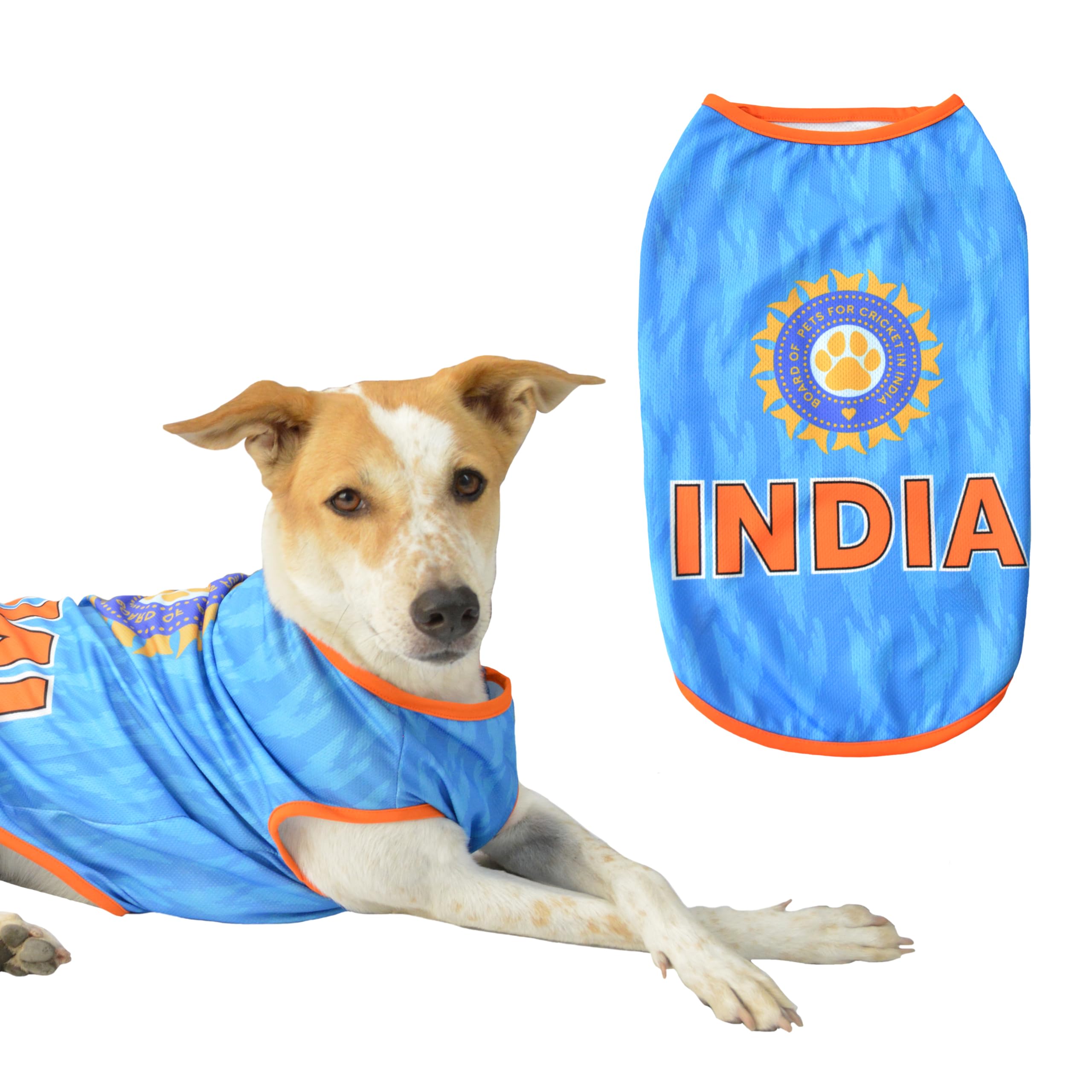 PetS Way T20 Indian Cricket Team Replica Jersey For Dogs, Half Sleeves Dog T-Shirt/Apparel/Clothes/Tees Gift For Dogs (Chihuahu