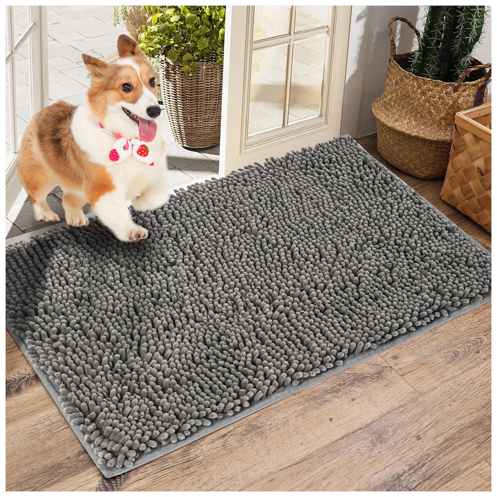 LWYYQB Washable Soft Microfiber Mud Mats for Dogs Large, Dirt Trapper Mud Mat for Dogs, Absorbent Door Mat Indoor for Muddy Paws