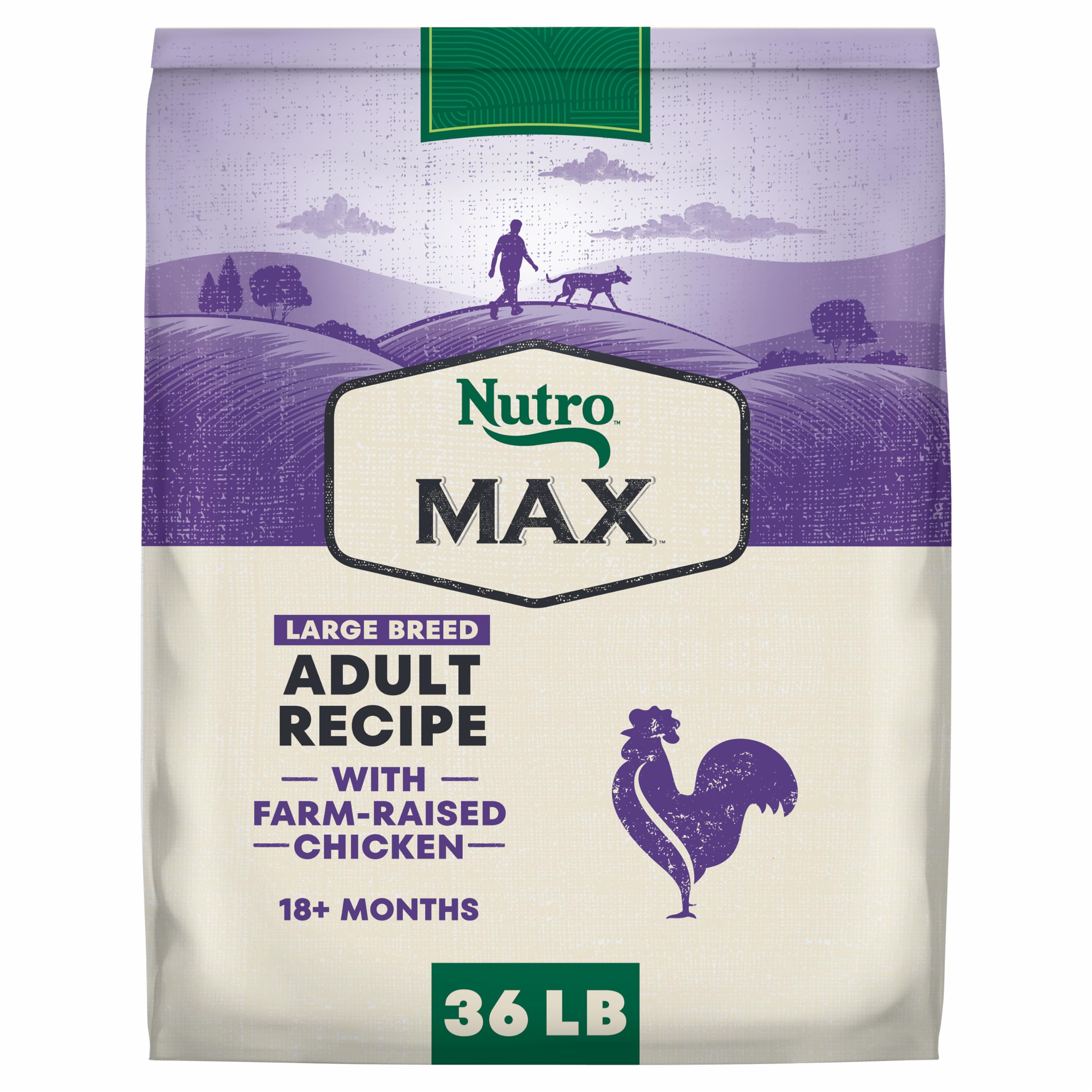 Nutro Max Adult Large Breed Dry Dog Food with Farm-Raised Chicken, 36 lb. Bag