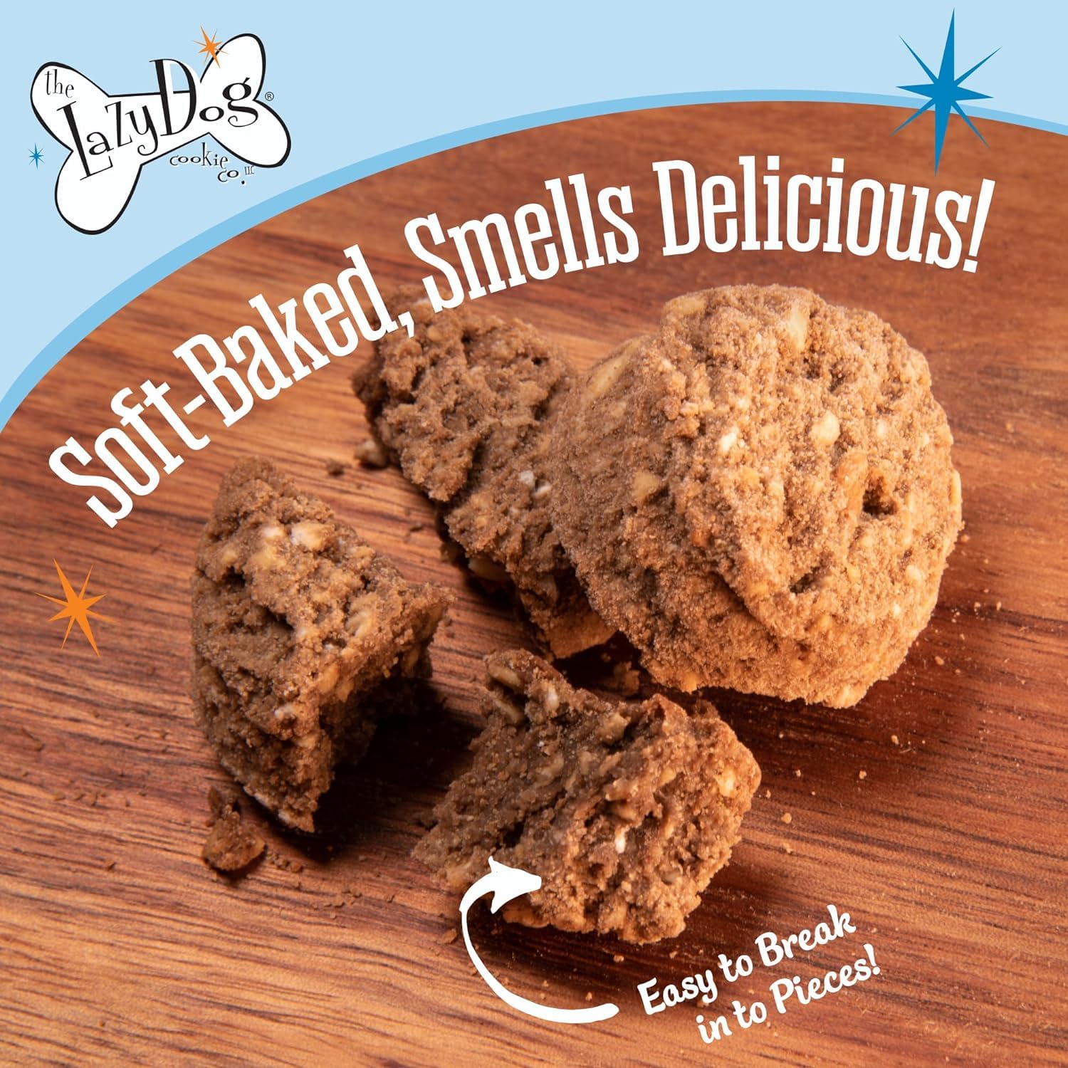 The Lazy Dog Cookie Co. Soft Dog Treats, Mutt Mallows Sweetie Smores, for Small, Medium and Large Dogs, Wheat-Free, Baked in The
