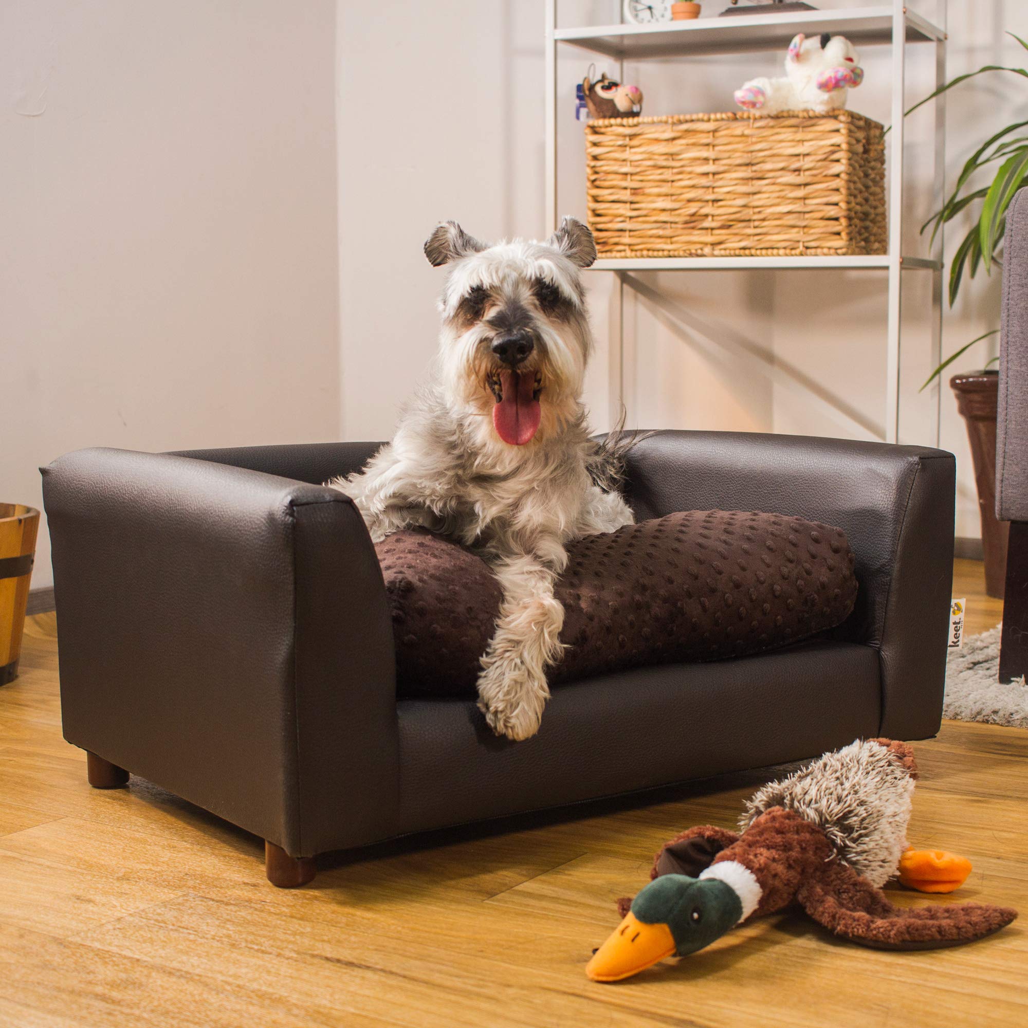 Keet Fluffy Deluxe Pet Bed, Chocolate, Medium