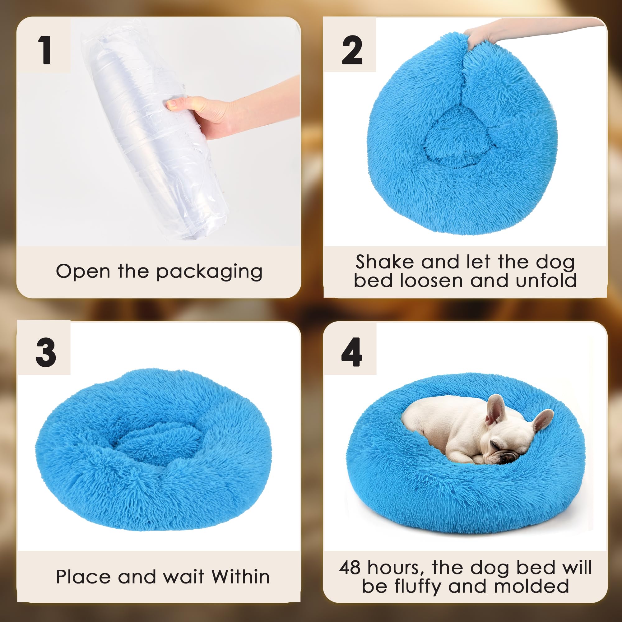Dog Beds Large Sized Dog and Cats, 32in Pet Beds for Large Pet, Washable Indestructible Extra Large Dog Bed (Light Blue)