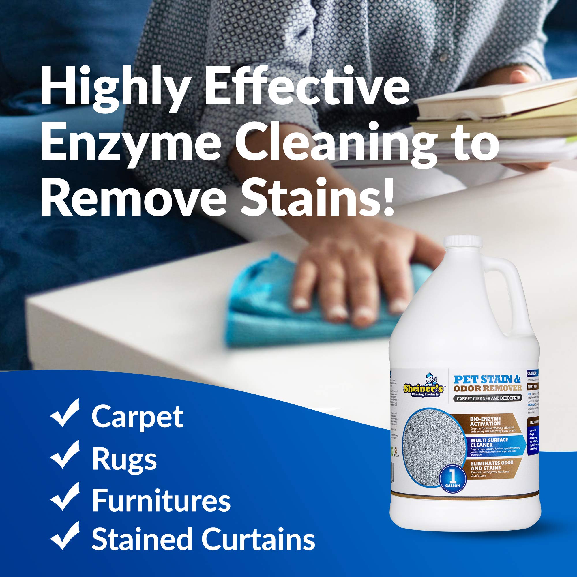 Sheiner'S Pet Stain Remover & Pet Odor Eliminator, Advanced Cleaning Bio-Enzyme Cleaner Solution For Carpets, Rugs, Upholstery &