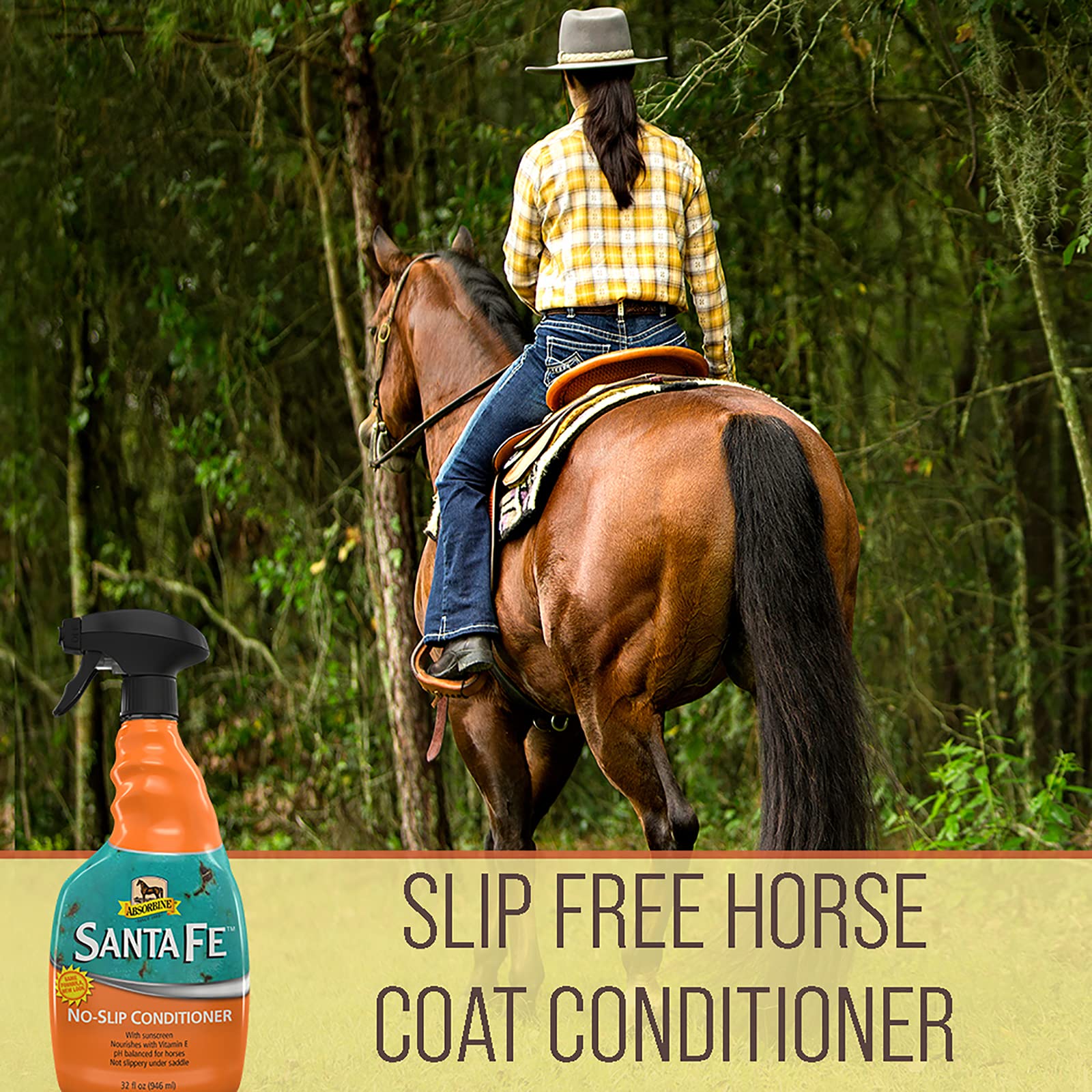 Absorbine Santa Fe Coat Conditioner & Sunscreen, Non-Slippery Formula, 32Oz Spray