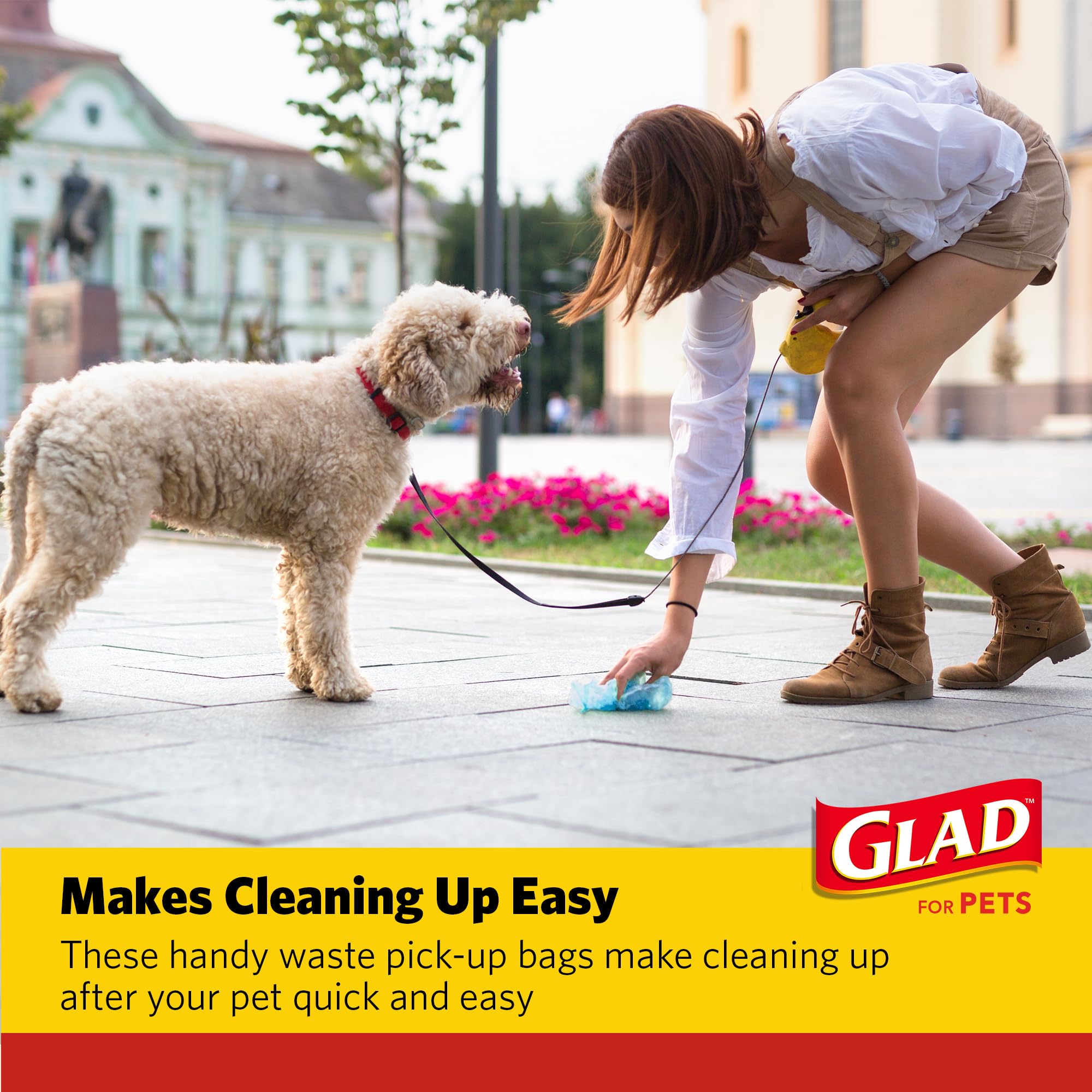 Glad for Pets Scented Waste Bags, Tear Resistant, 90 Count, Multicolor, Lemon Scent, Model FF37259