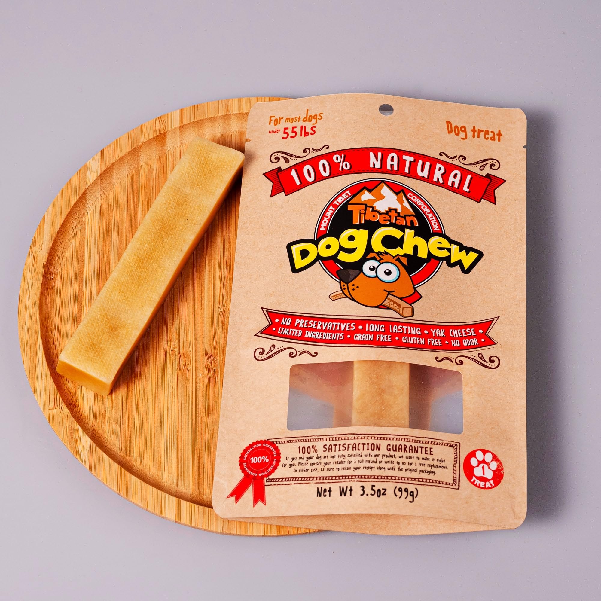 Tibetan Dog Chew Yak Cheese Sticks (1 Large Chew) - Natural, Handmade Large Dog Treats, Long-Lasting, Easy Digest, Ideal for Agg