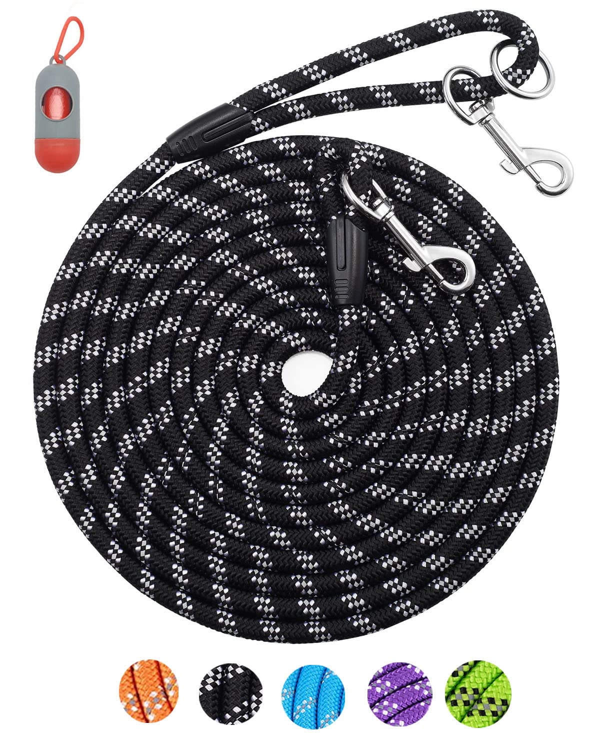 Long Dog Leash For Dog Training 10Ft/16Ft/30Ft/50Ft/100Ft, Reflective Threads Check Cord Dog Leash, Heavy Duty Dog Lead For Large Medium Small Dogs Outside Walking, Playing, Camping, Or Yard
