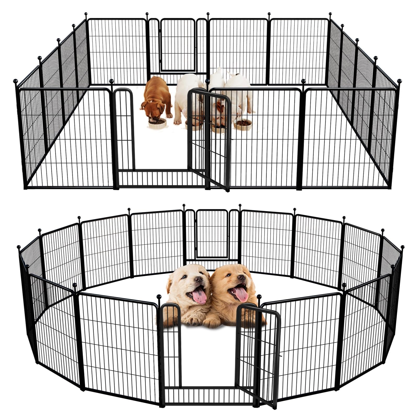 Fxw Rollick Dog Playpen For Yard, Rv Camping, 32 Inch 16 Panels For Small And Medium Dogs¦Patented
