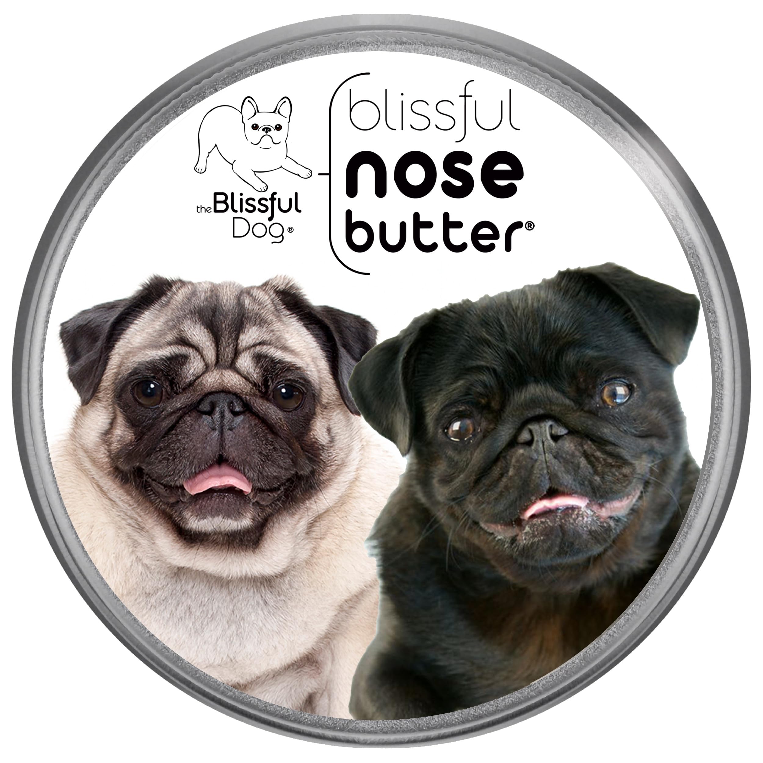 The Blissful Dog Pug Duo Unscented Nose Butter - Dog Nose Butter, 4 Ounce