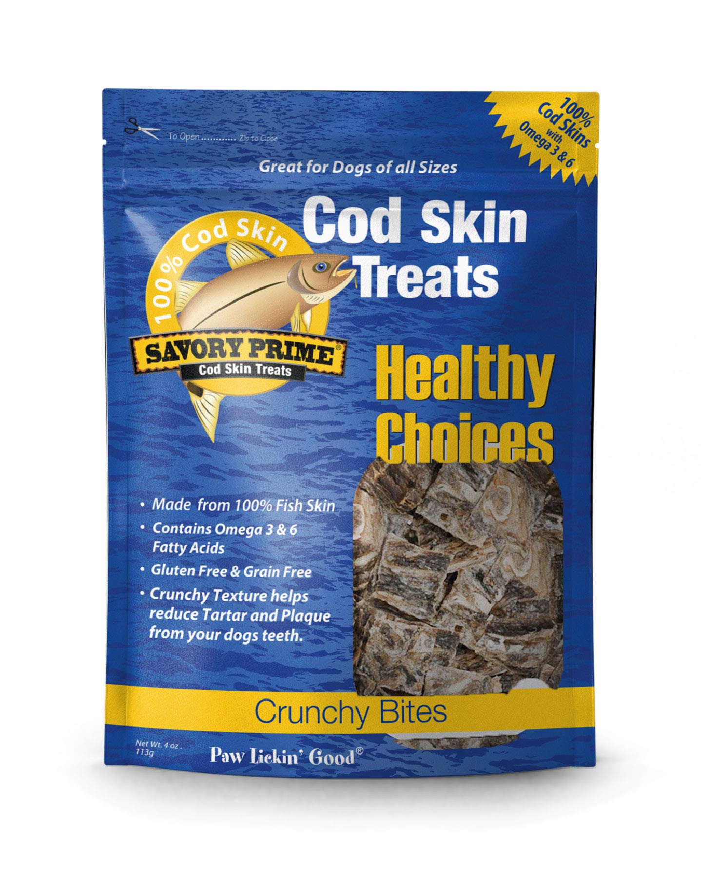 Savory Prime Cod Skin Crunchy Bites, 4-Ounce (61004)