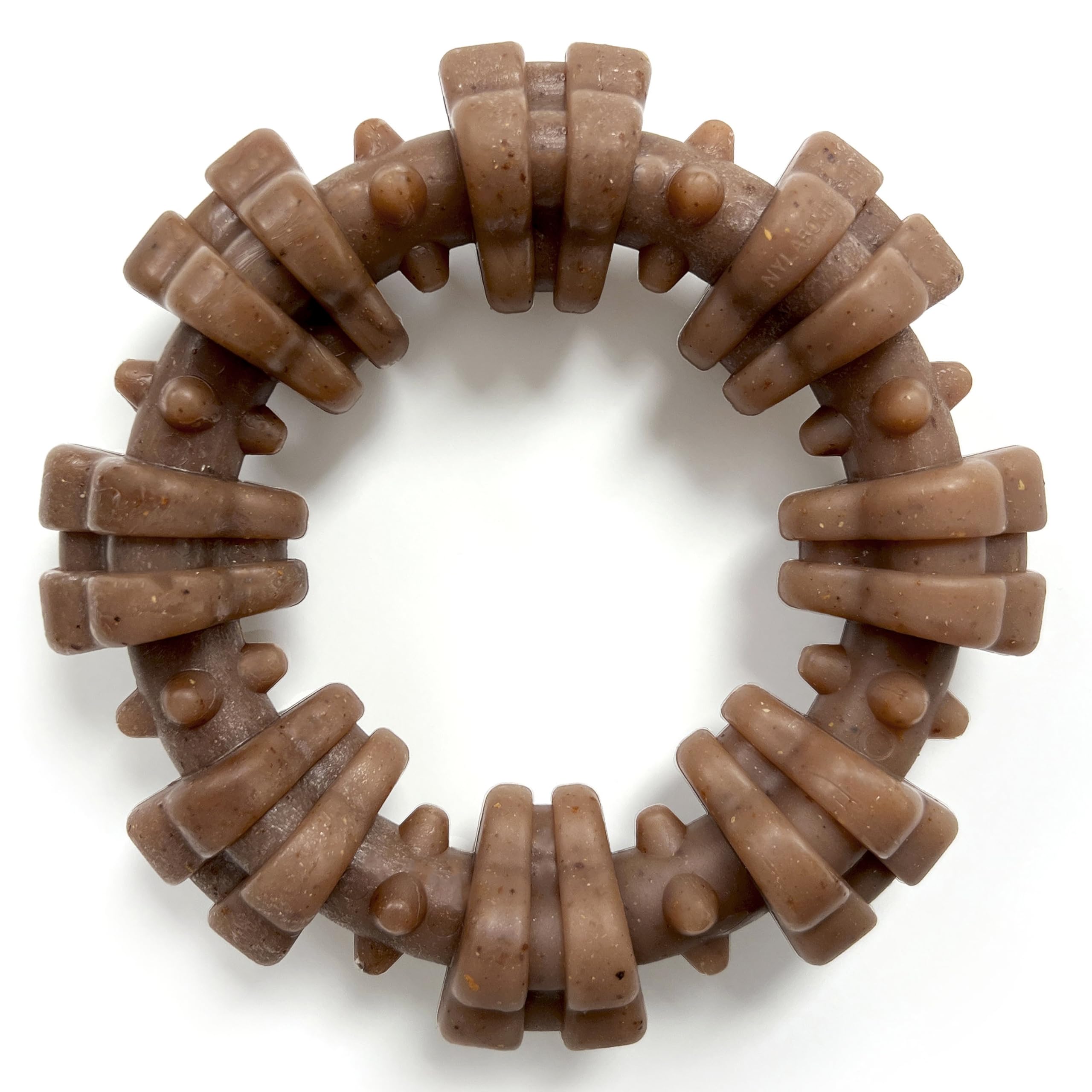 Nylabone Strong Chew Textured Ring Dog Toy Made with Real Beef & Chicken, Durable Chew Toys for Aggressive Chewers, Long Lasting
