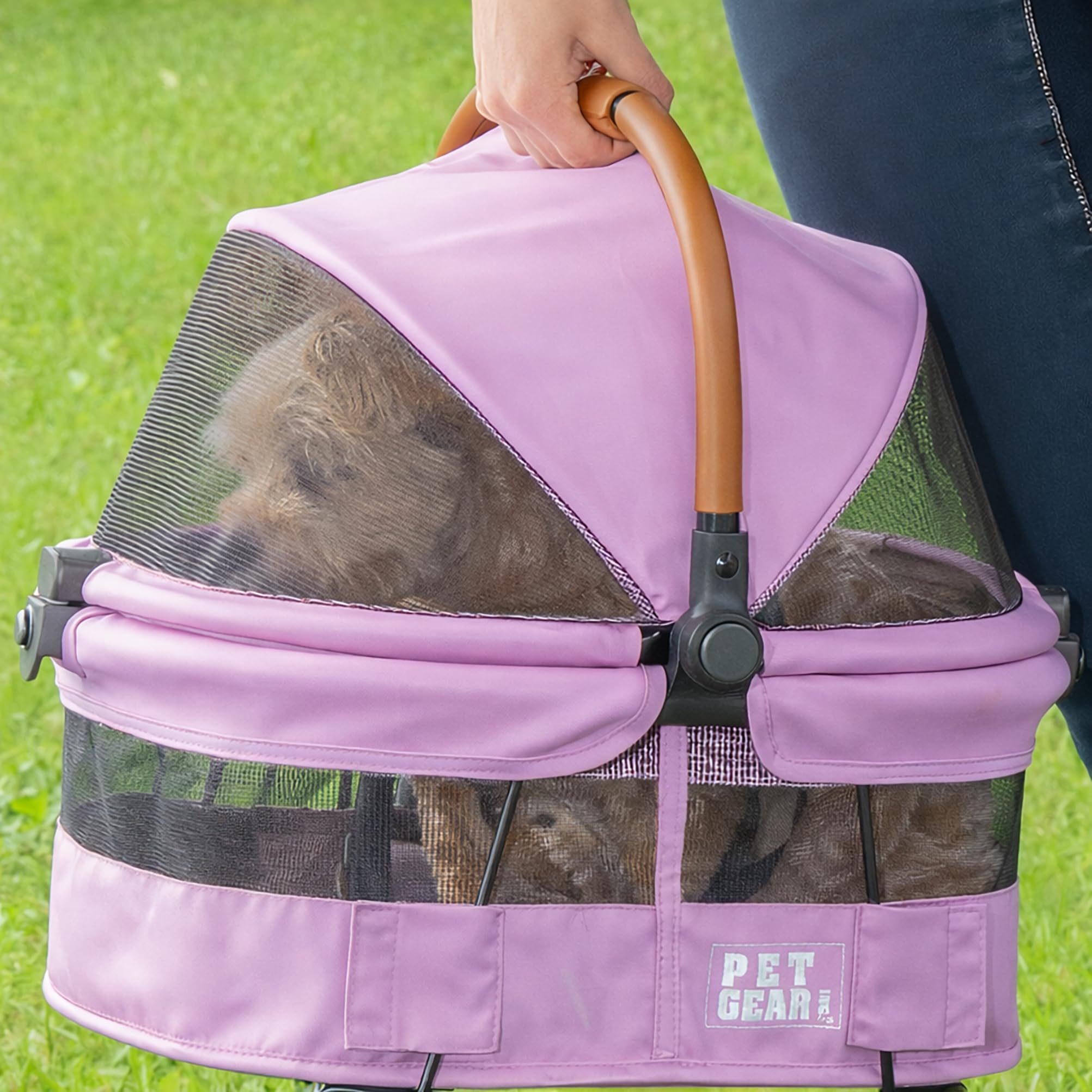 Pet Gear No-Zip View 360 Ultra Lite Pet Carrier & Car Seat, Cotton Candy