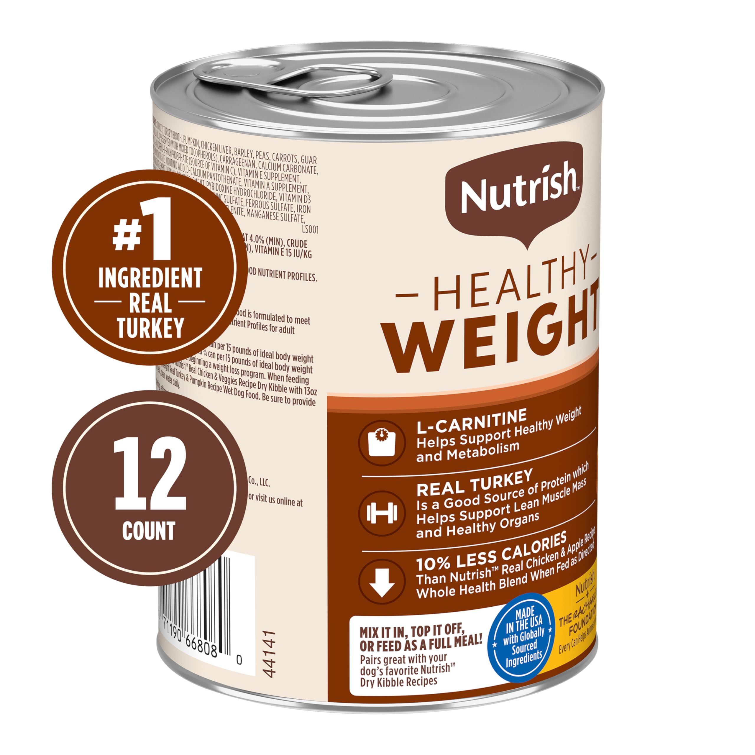 Rachael Ray Nutrish Weight Management Wet Dog Food, Real Turkey & Pumpkin, 13 Ounce Can (Pack of 12)