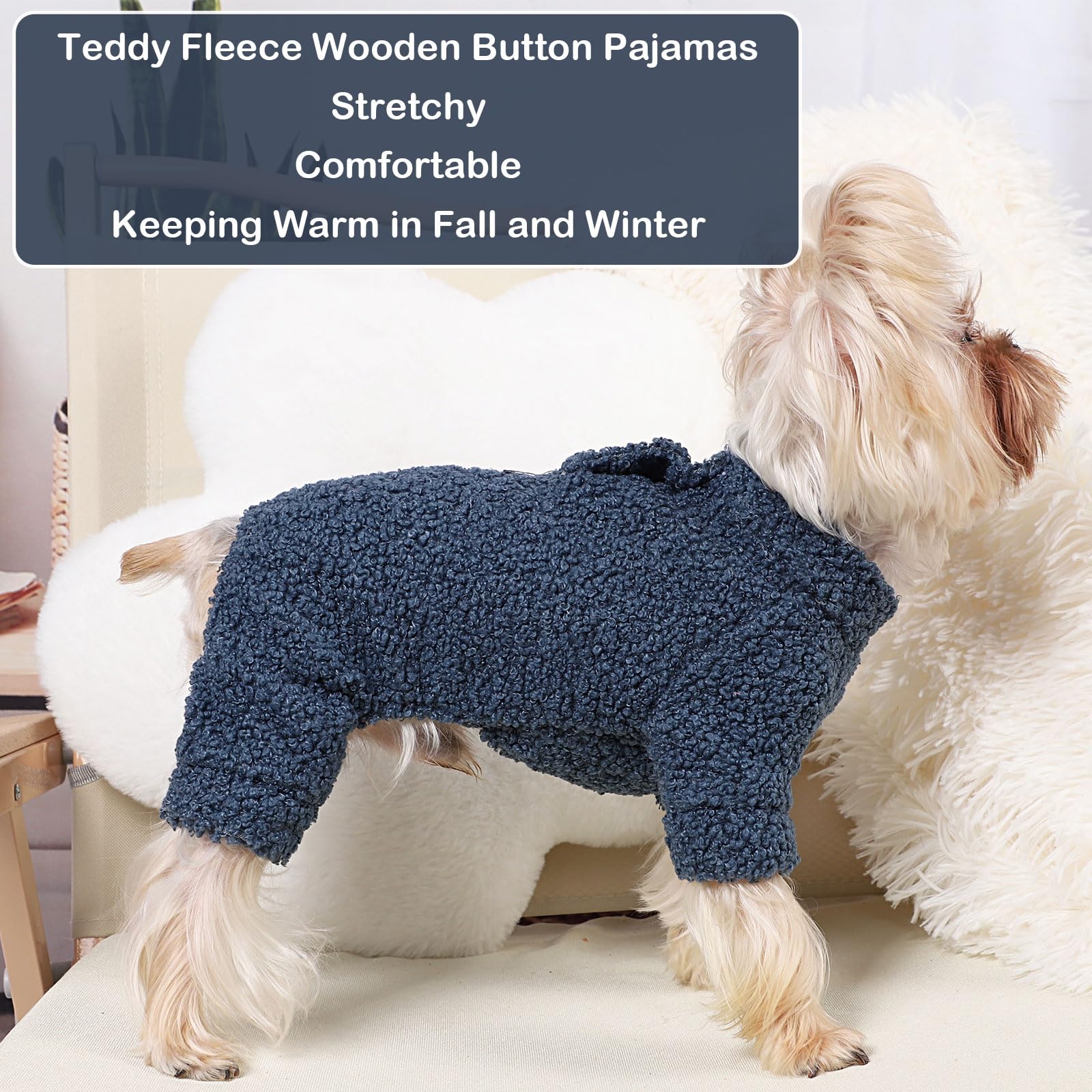 Dog Pajamas For Small Dog Boy Girl Fleece Puppy Clothes Jammies 4 Leg Dog Pjs For Chihuahua Yorkie Fall Winter Warm Onesie Jumps