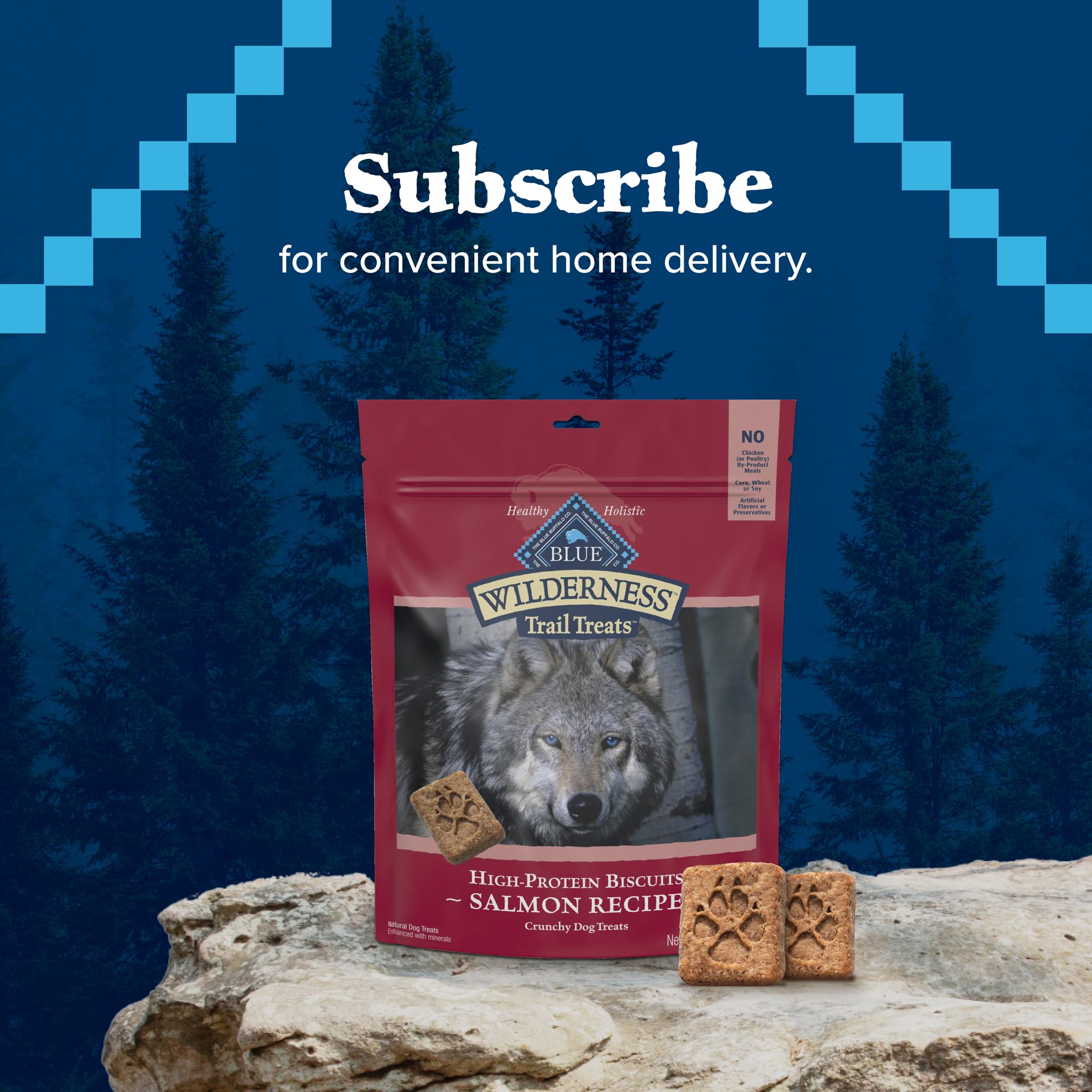 Blue Buffalo Wilderness Trail Treats Crunchy Dog Biscuits, Grain-Free and High-Protein Dog Treats Made with Natural Ingredients,