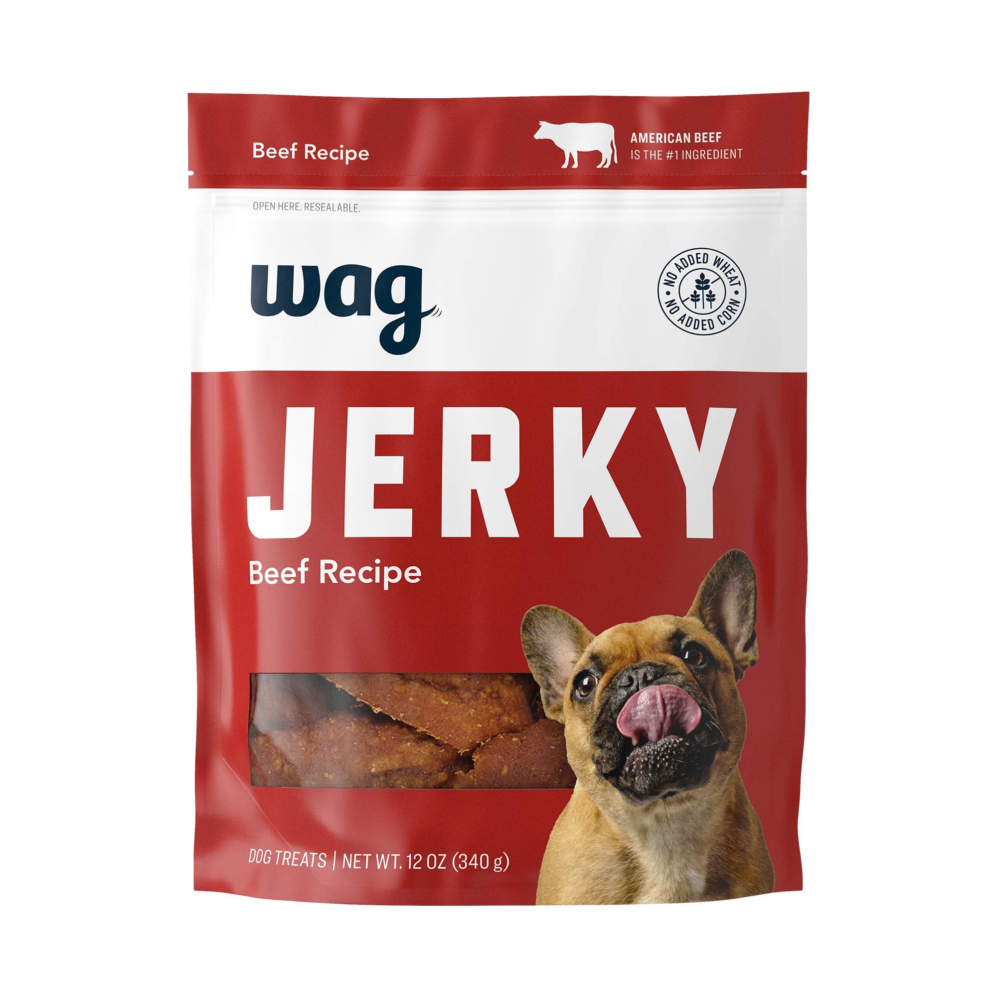 Amazon Brand - Wag Soft & Tender American Jerky Dog Treats - Beef Recipe (12 oz)