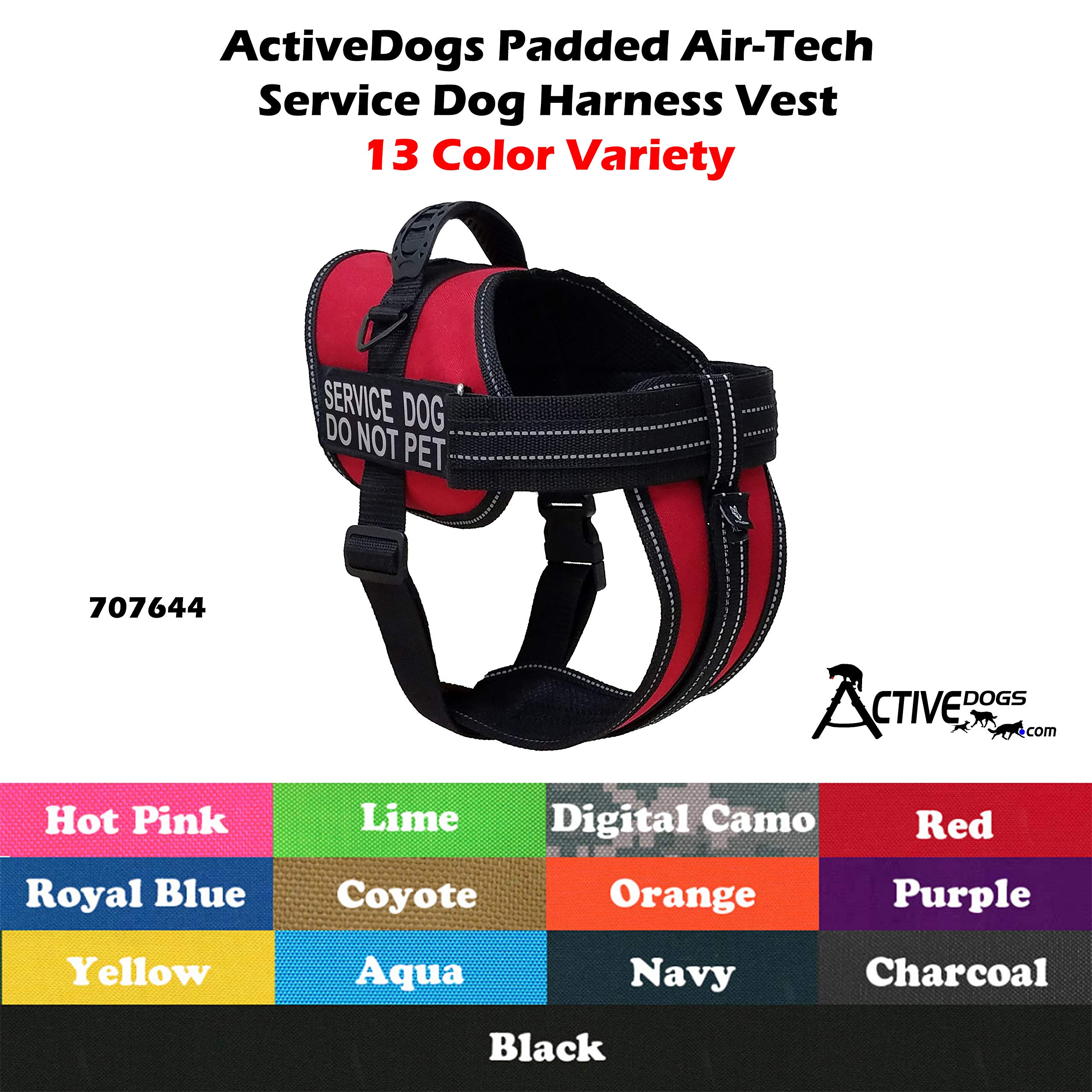 Activedogs Service Dog Vest Harness - Padded Air-Tech Dog Harness Service Dog Vest Reflective - No Pull Dog Harness For Large Dogs - Heavy-Duty Extra Large Service Dog Vest Xl Girth 29'-40' Royal Blue