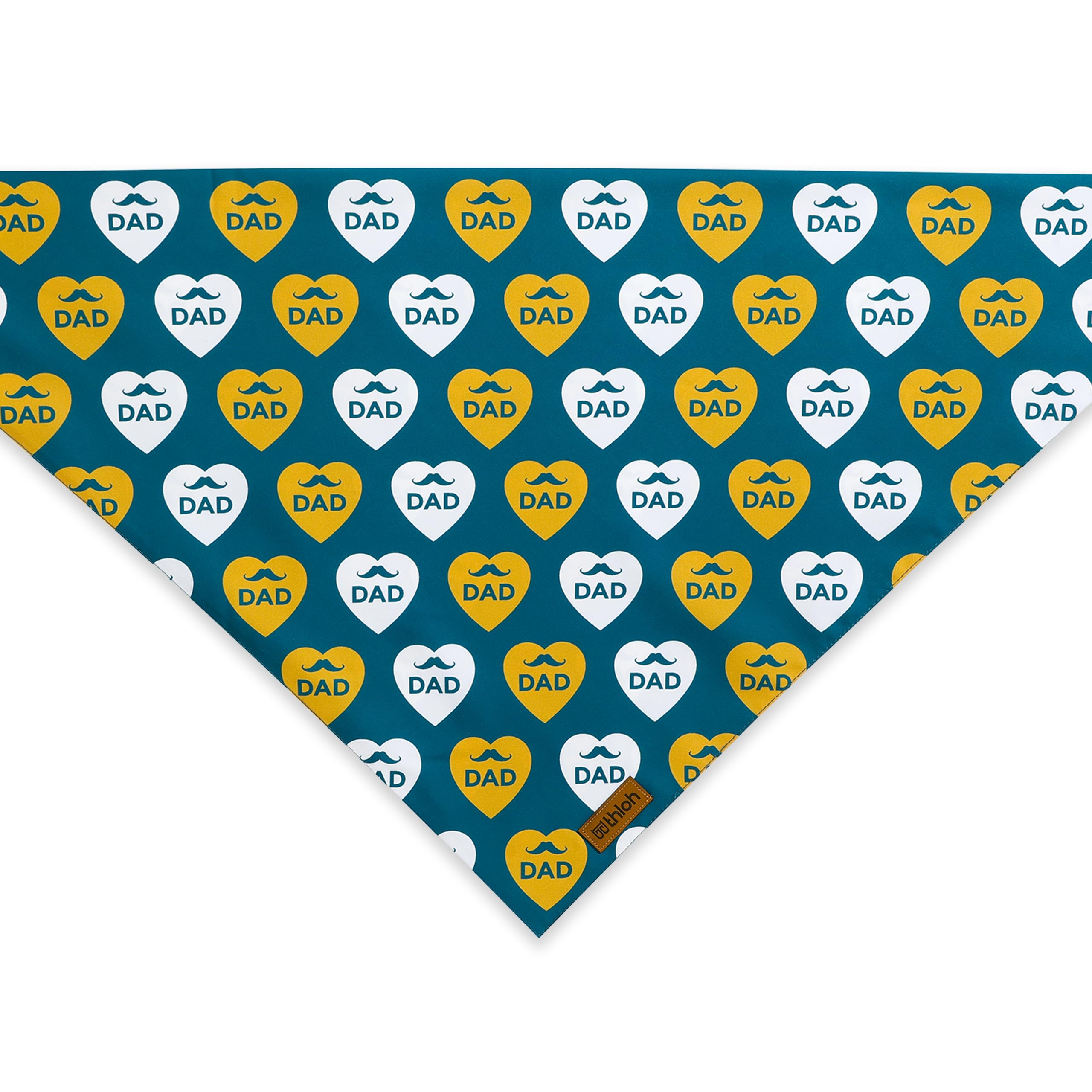 Thloh Fathers Day Dog Bandanas - 2 Pack Reversible I Love My Dad Pet Scarf For Boy And Girl | Premium Durable Fabric | Adjustabl