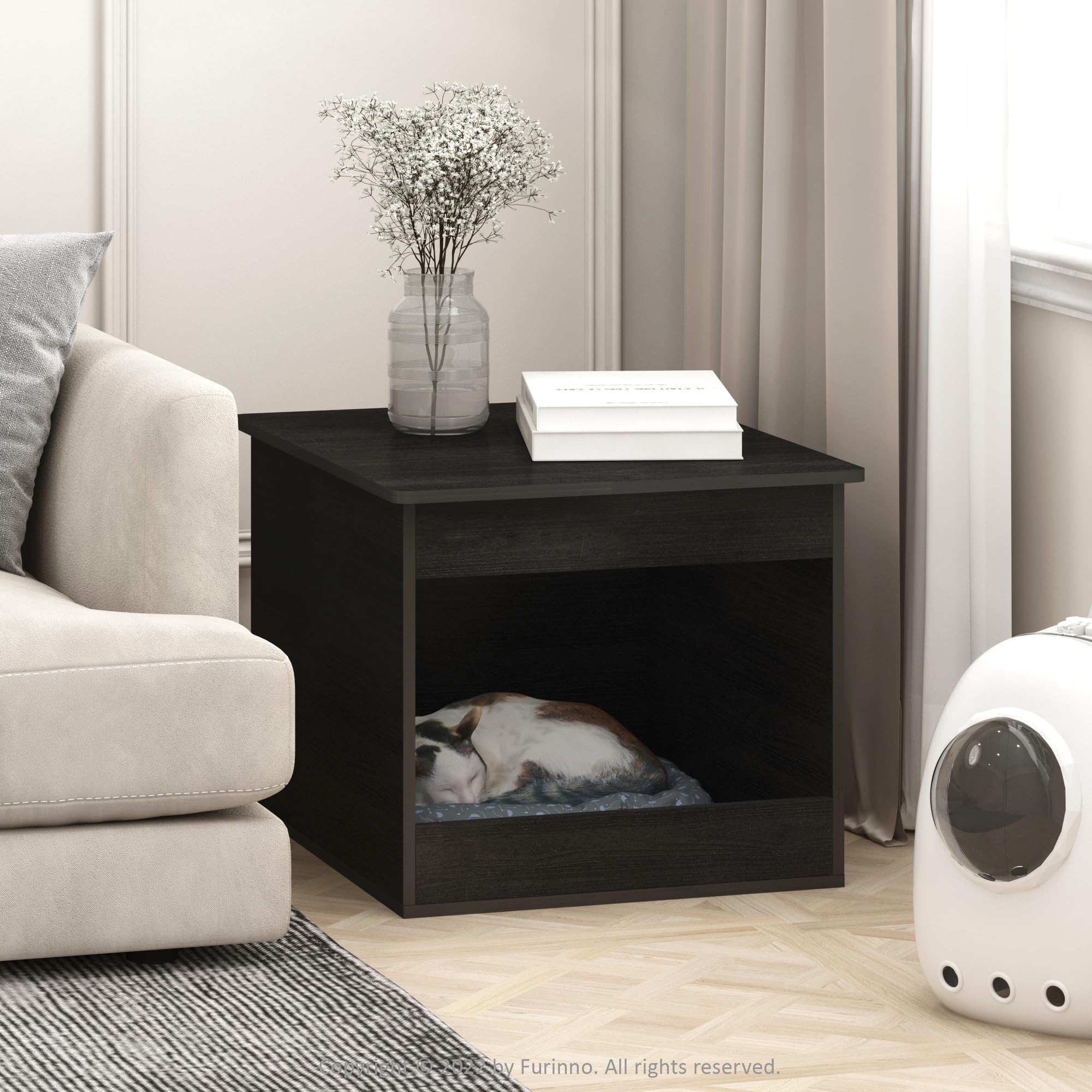 Furinno Peli Top Opening Litter Box Enclosure, Americano