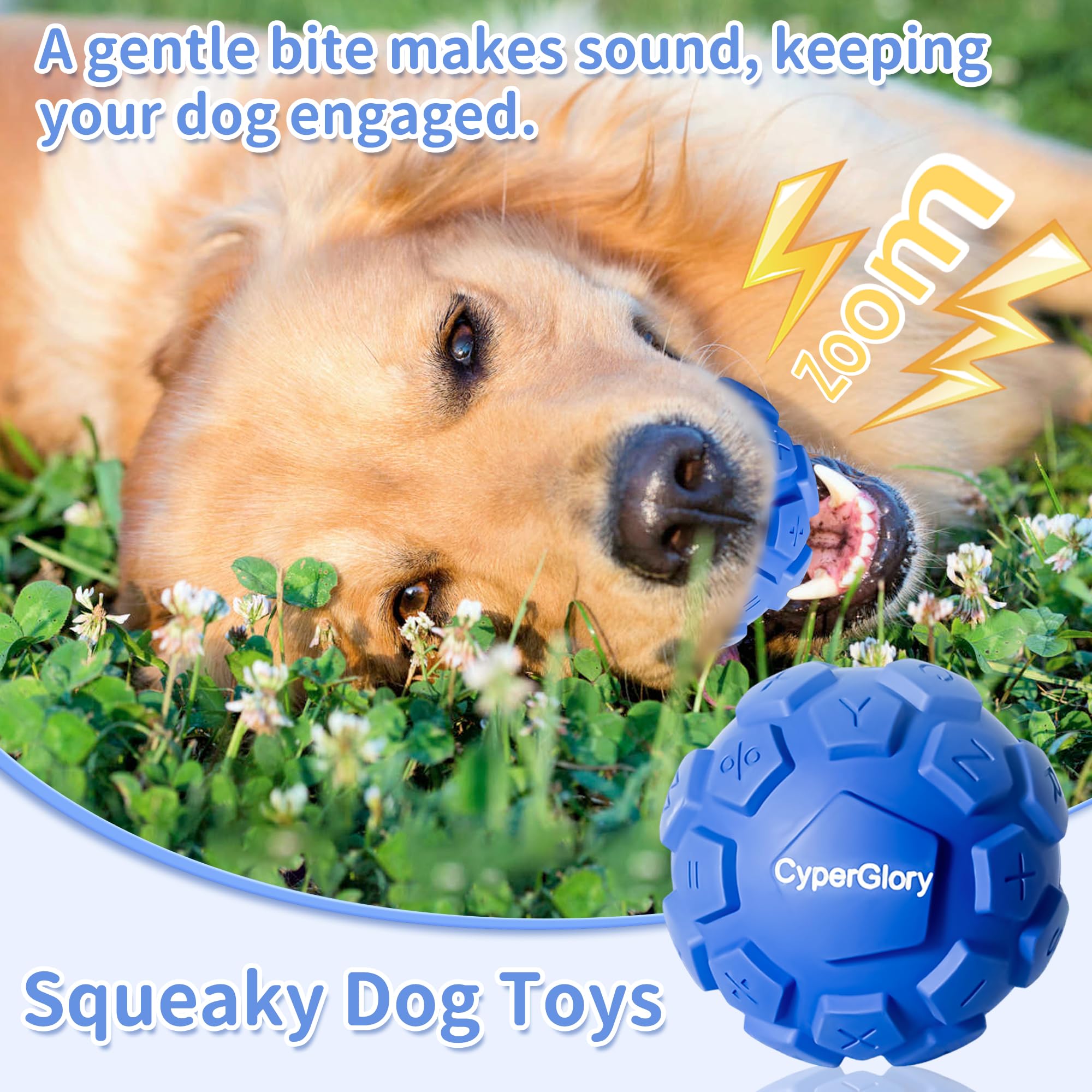 Cyperglory Upgraded Keyboard Dog Balls - Tough Durable Dog Toys With Improved Sound Activation For Aggressive Chewers, Relieves