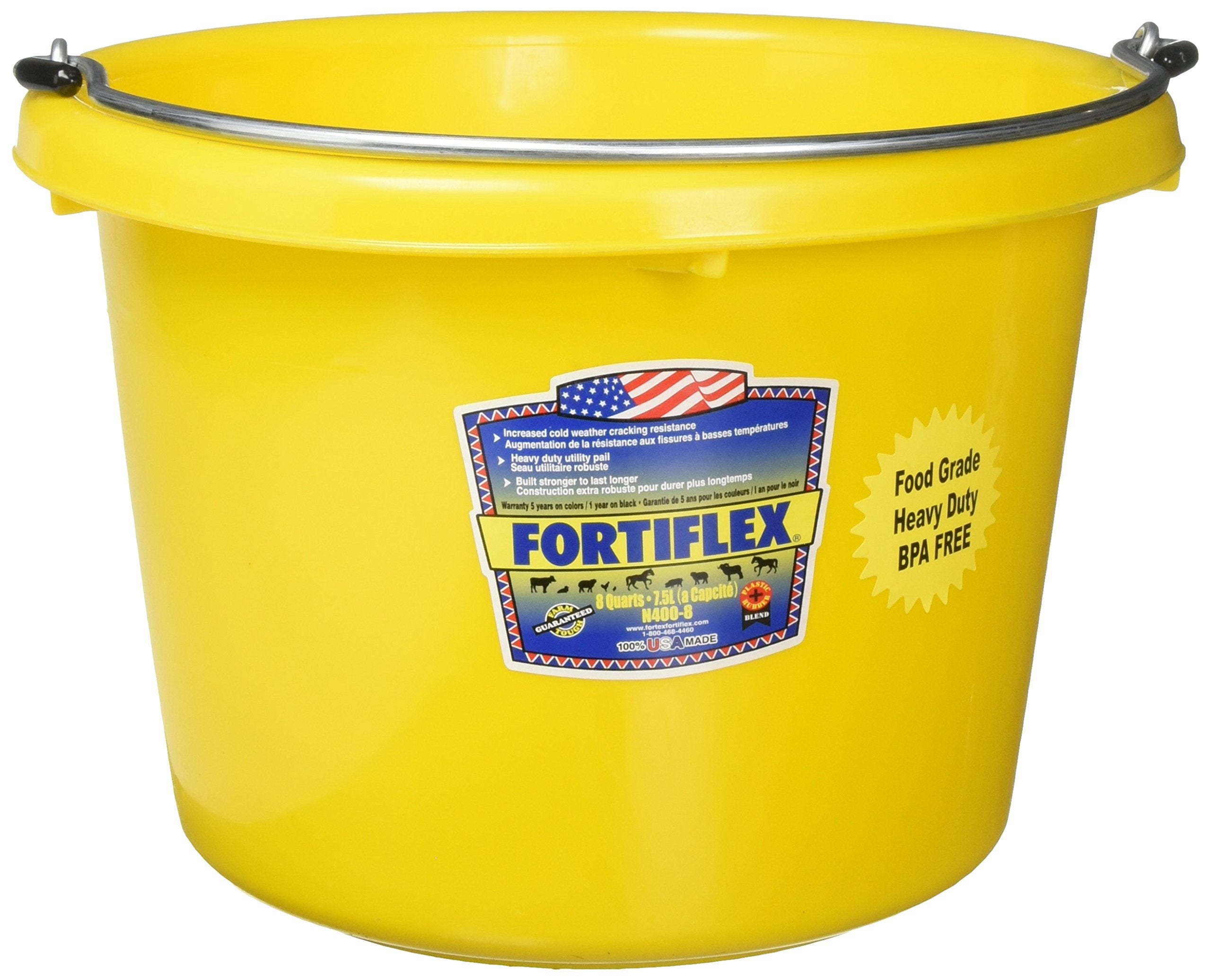 FORTEX Industries 280127 Utility Pail Yellow, 8 Quart